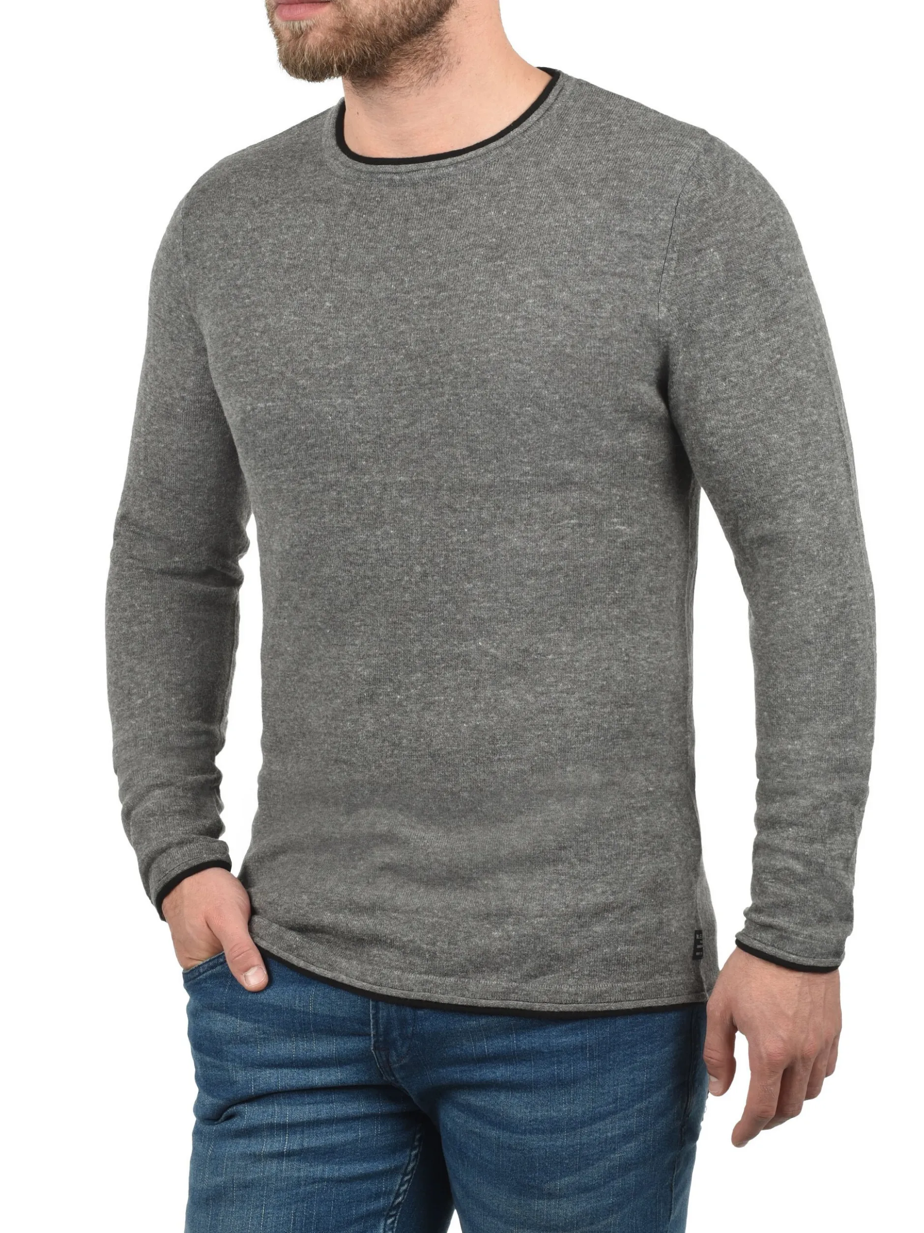 BLEND Herren Rundhalspullover - BHOdin in grau