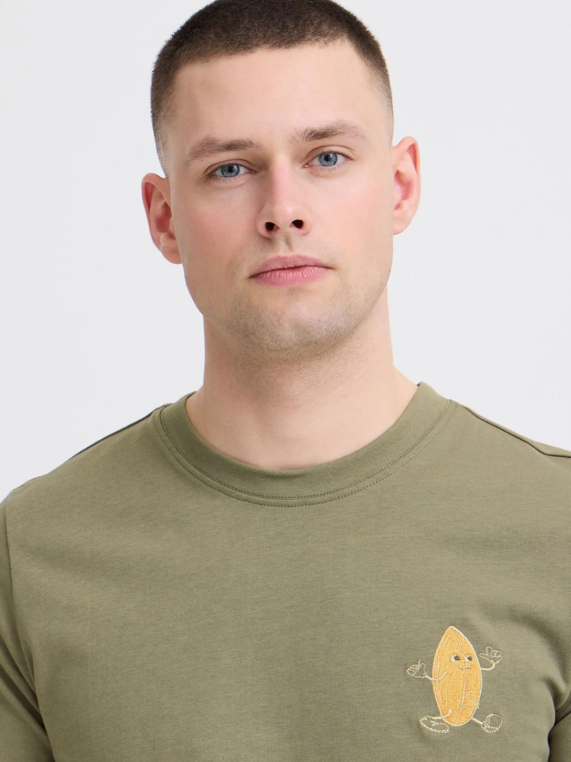 BLEND Herren Rundhalsshirt - BHSun in oliv