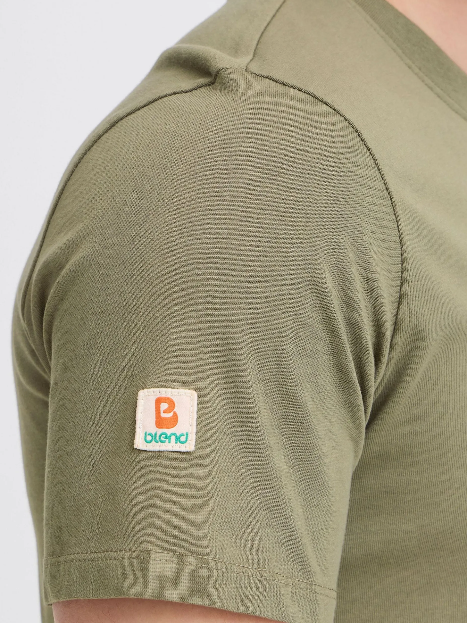BLEND Herren Rundhalsshirt - BHSun in oliv