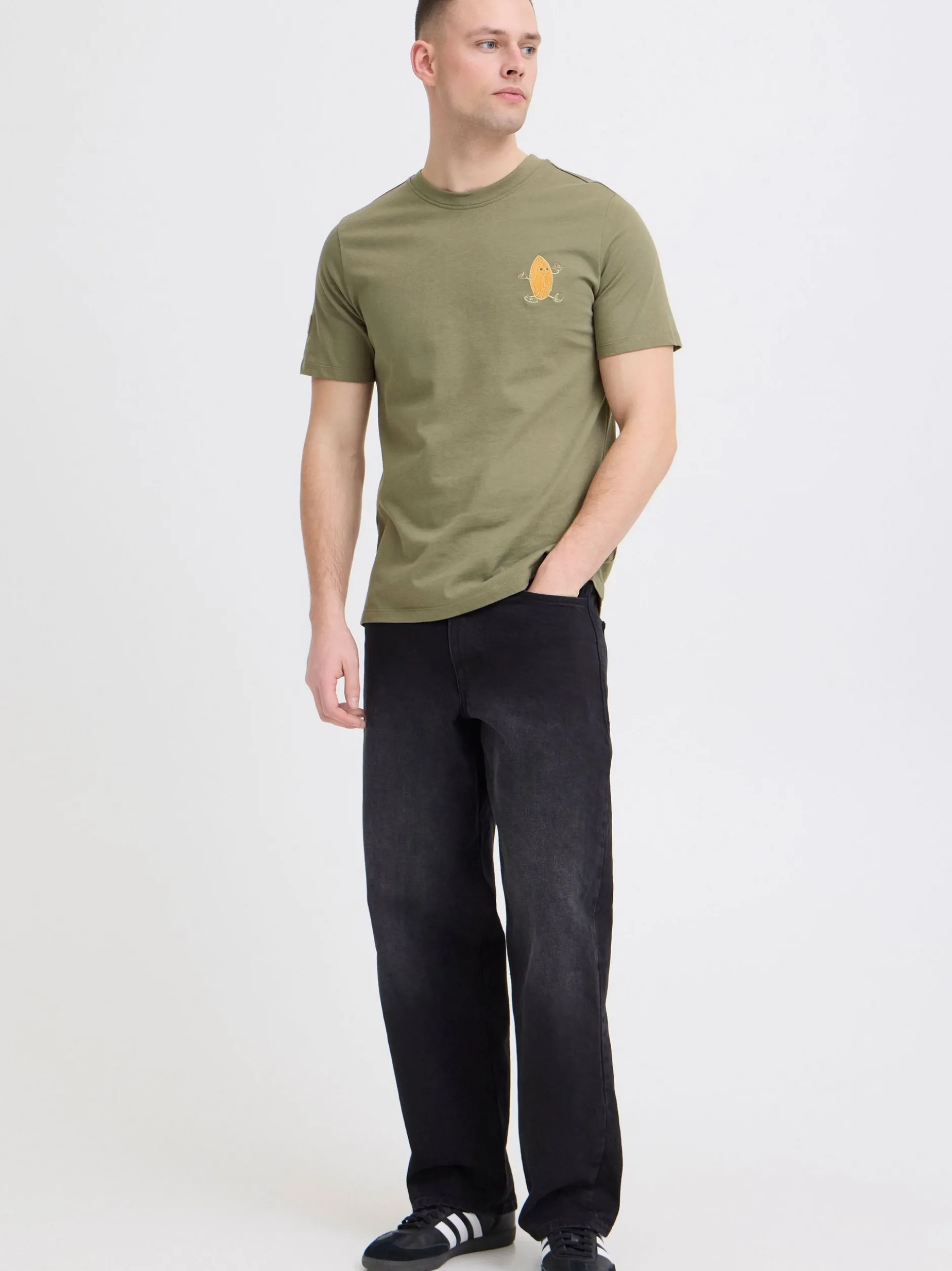 BLEND Herren Rundhalsshirt - BHSun in oliv