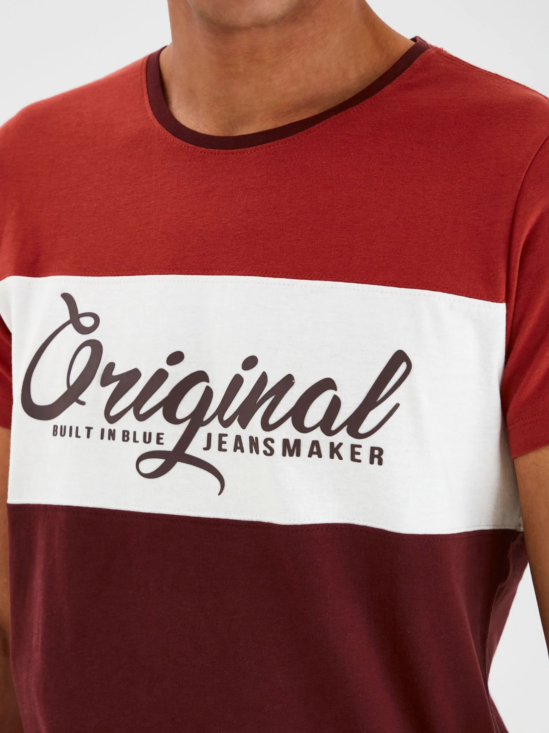 BLEND Herren Rundhalsshirt - BHNero in rot