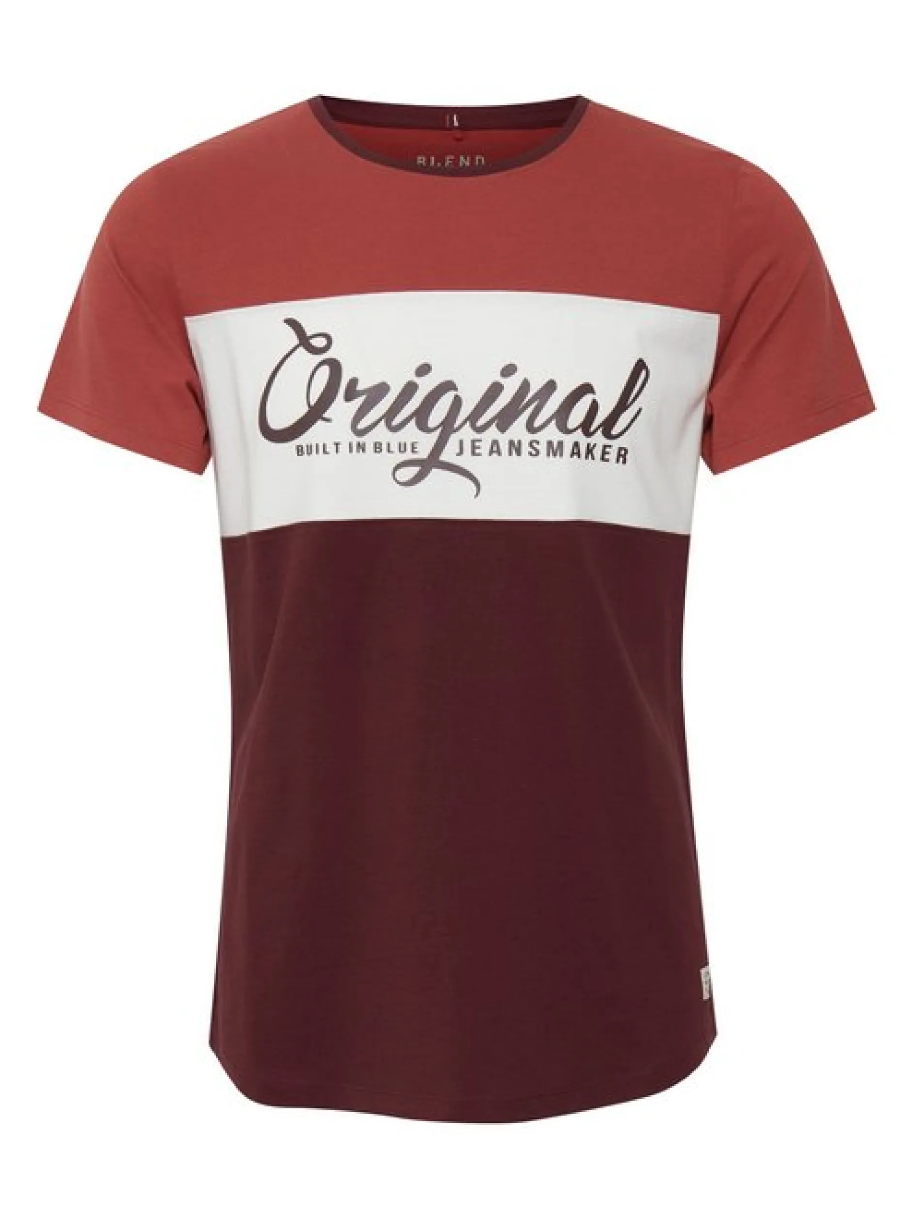 BLEND Herren Rundhalsshirt - BHNero in rot