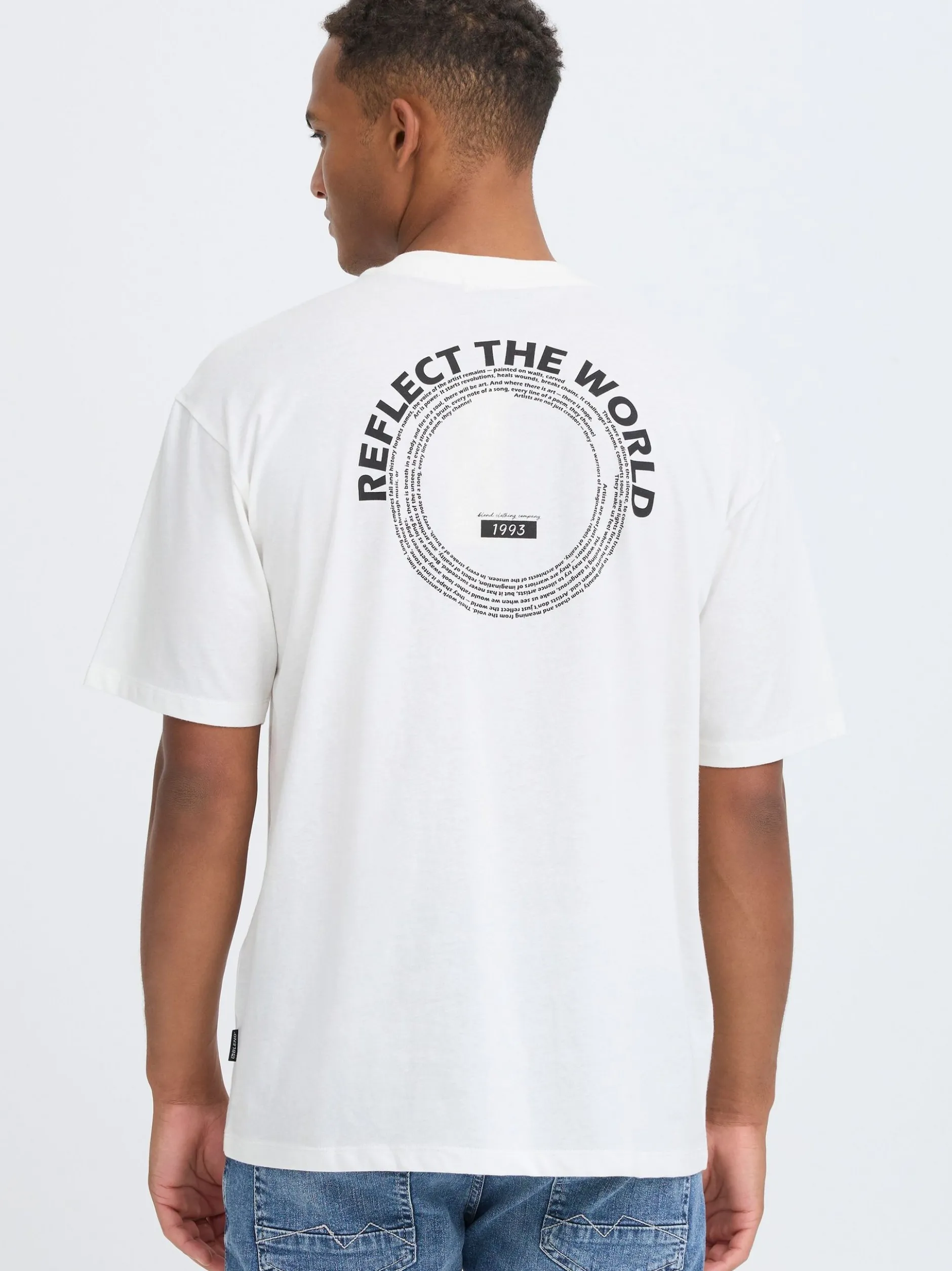 BLEND Herren Rundhalsshirt - BHFloa in weiß