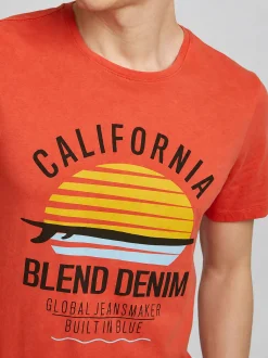 BLEND Herren Rundhalsshirt - BHCalifo in orange