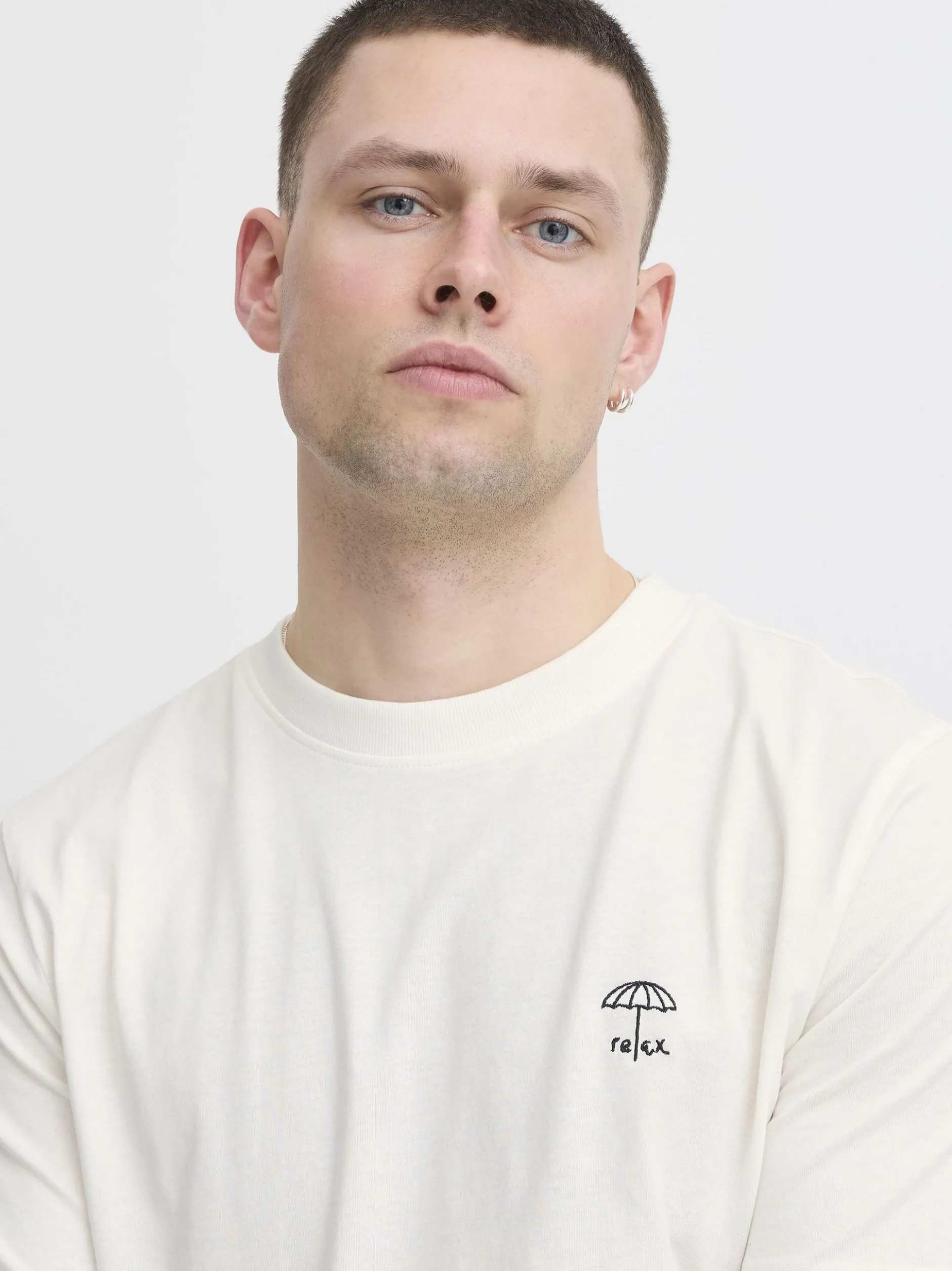 BLEND Herren Rundhalsshirt - BHJens in weiß