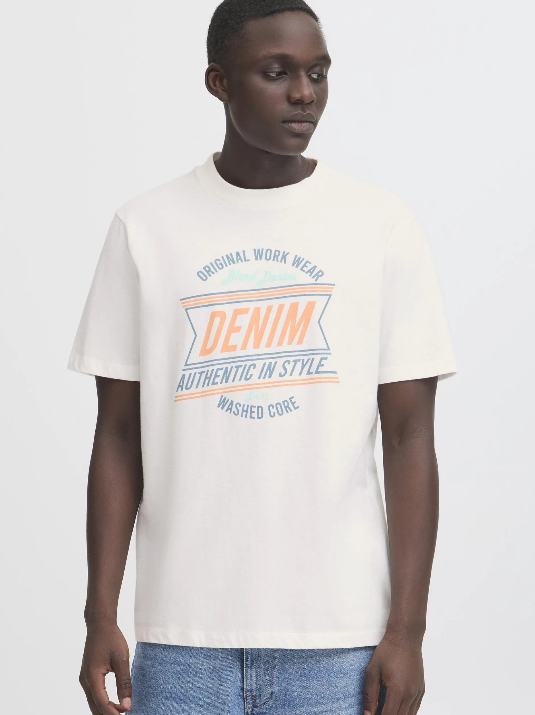 BLEND Herren Rundhalsshirt - BHJes in weiß