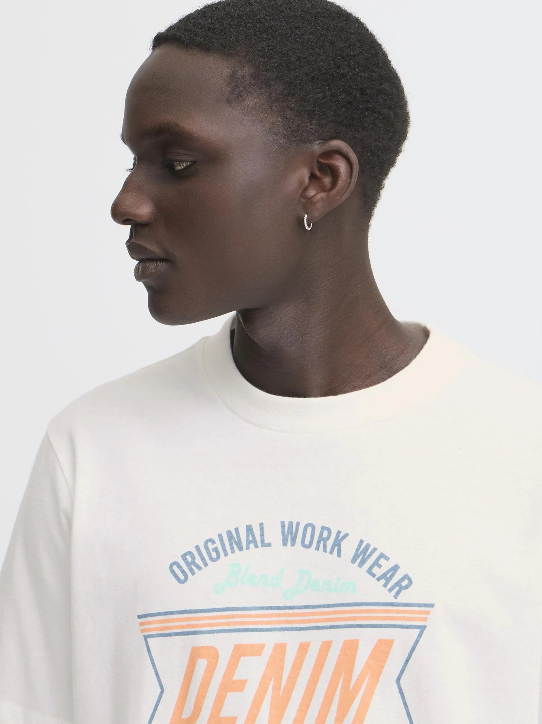 BLEND Herren Rundhalsshirt - BHJes in weiß