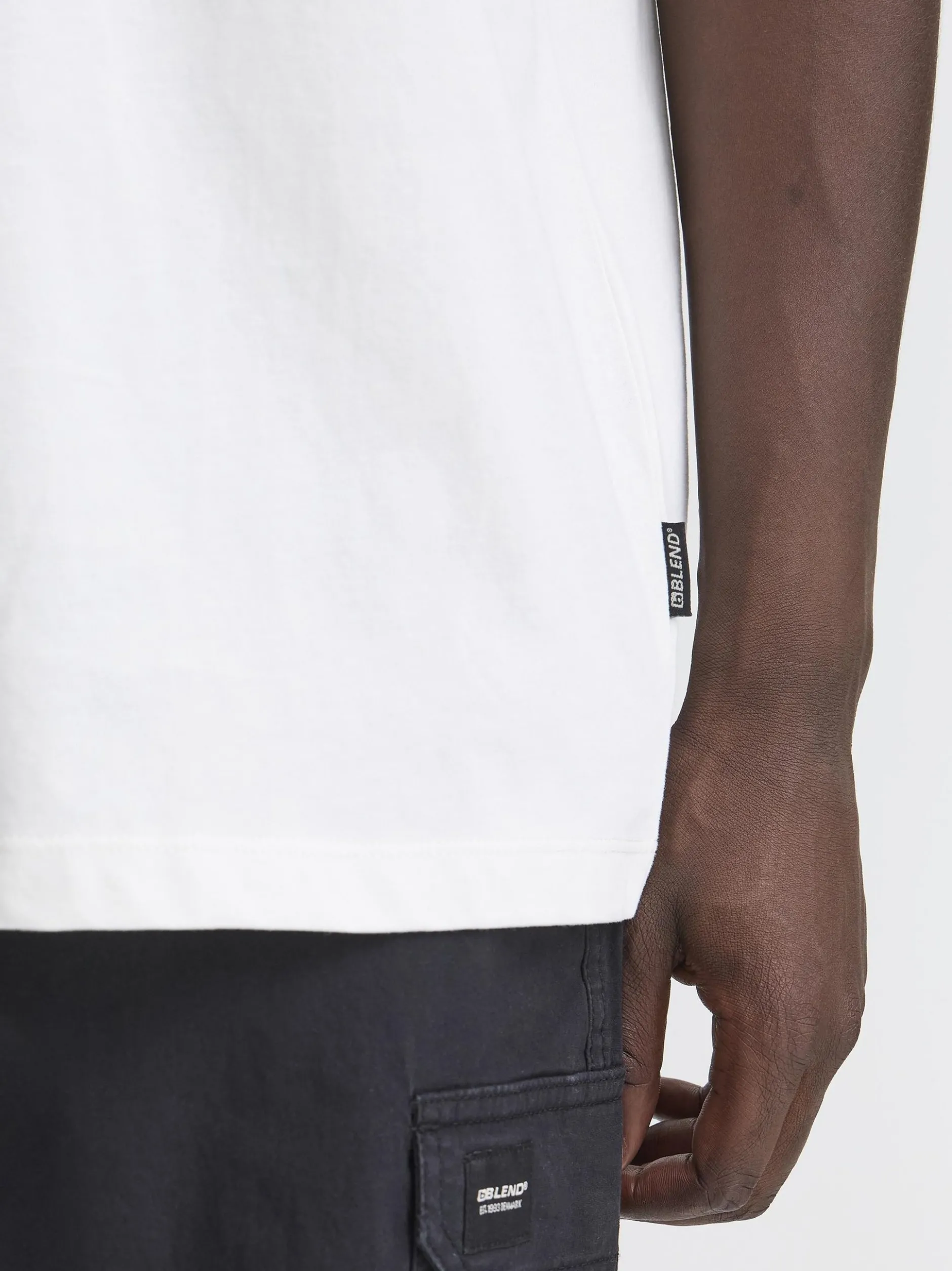 BLEND Herren Rundhalsshirt - BHBamo in weiß