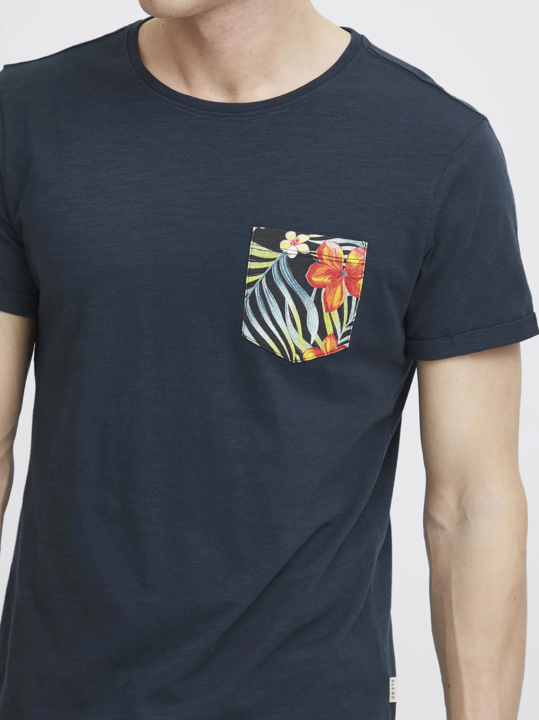 BLEND Herren Rundhalsshirt - BHFlorens in marine