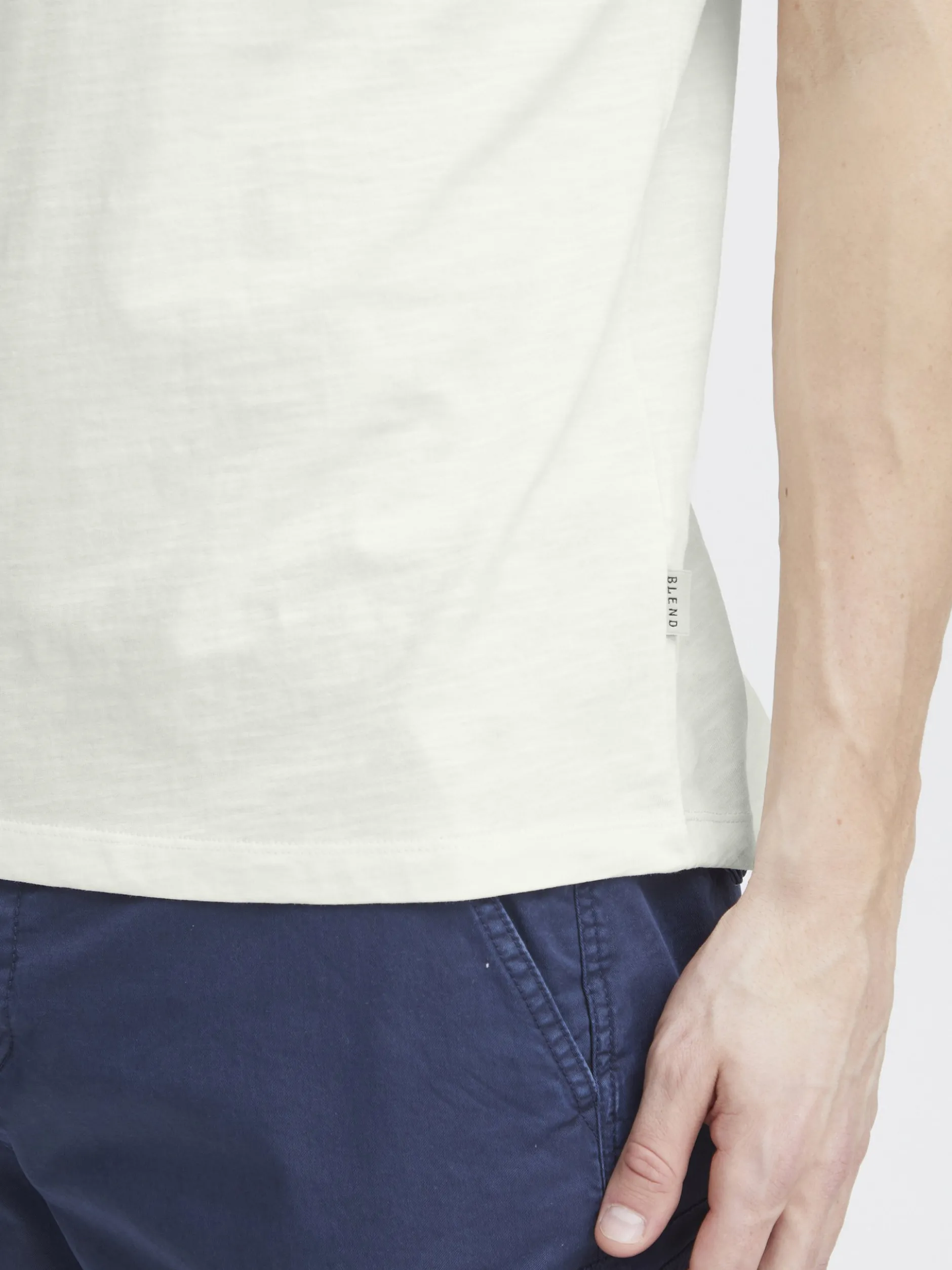 BLEND Herren Rundhalsshirt - BHFlorens in weiß