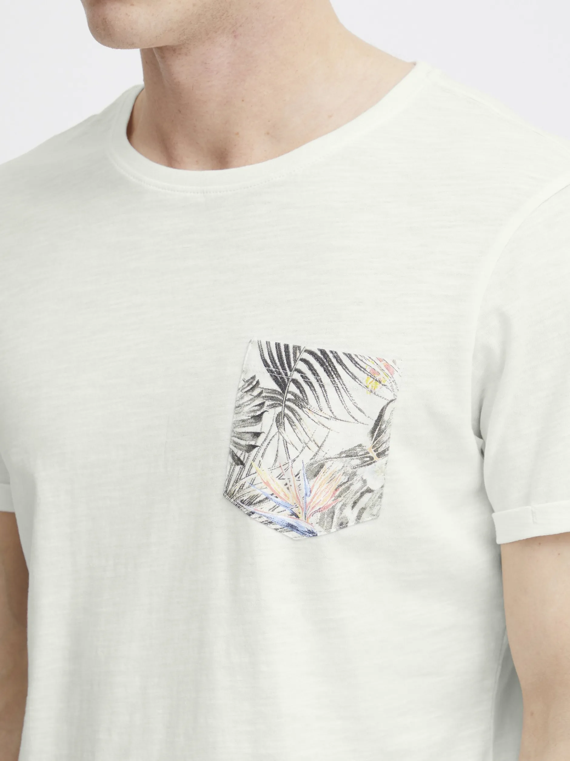 BLEND Herren Rundhalsshirt - BHFlorens in weiß