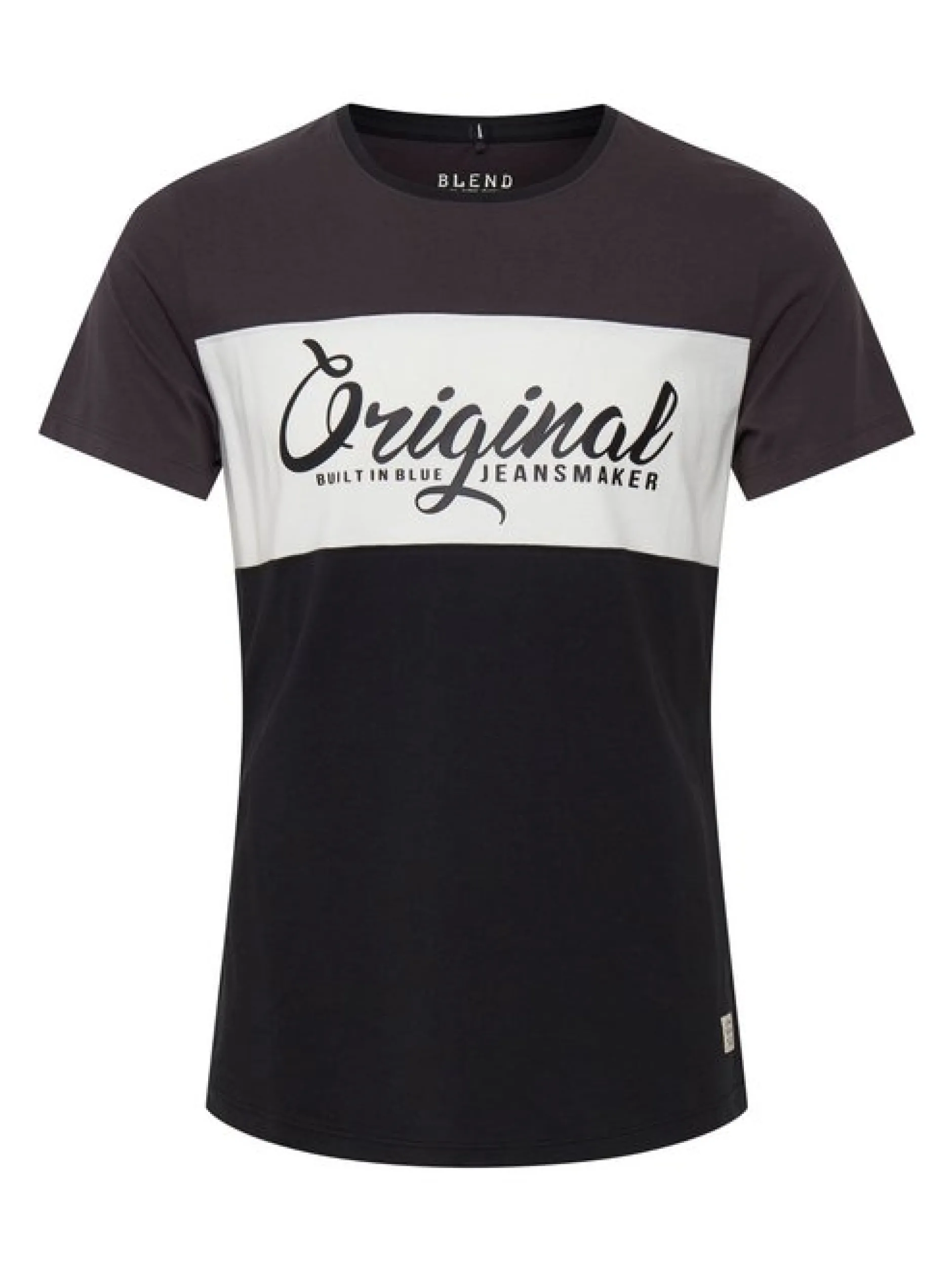 BLEND Herren Rundhalsshirt - BHNero in schwarz