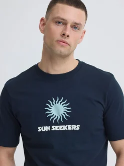 BLEND Herren Rundhalsshirt - BHKarter in blau