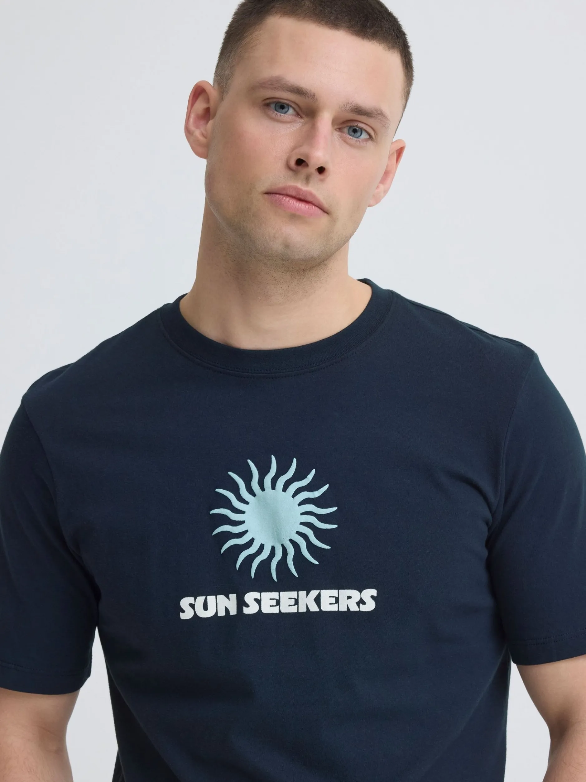 BLEND Herren Rundhalsshirt - BHKarter in blau