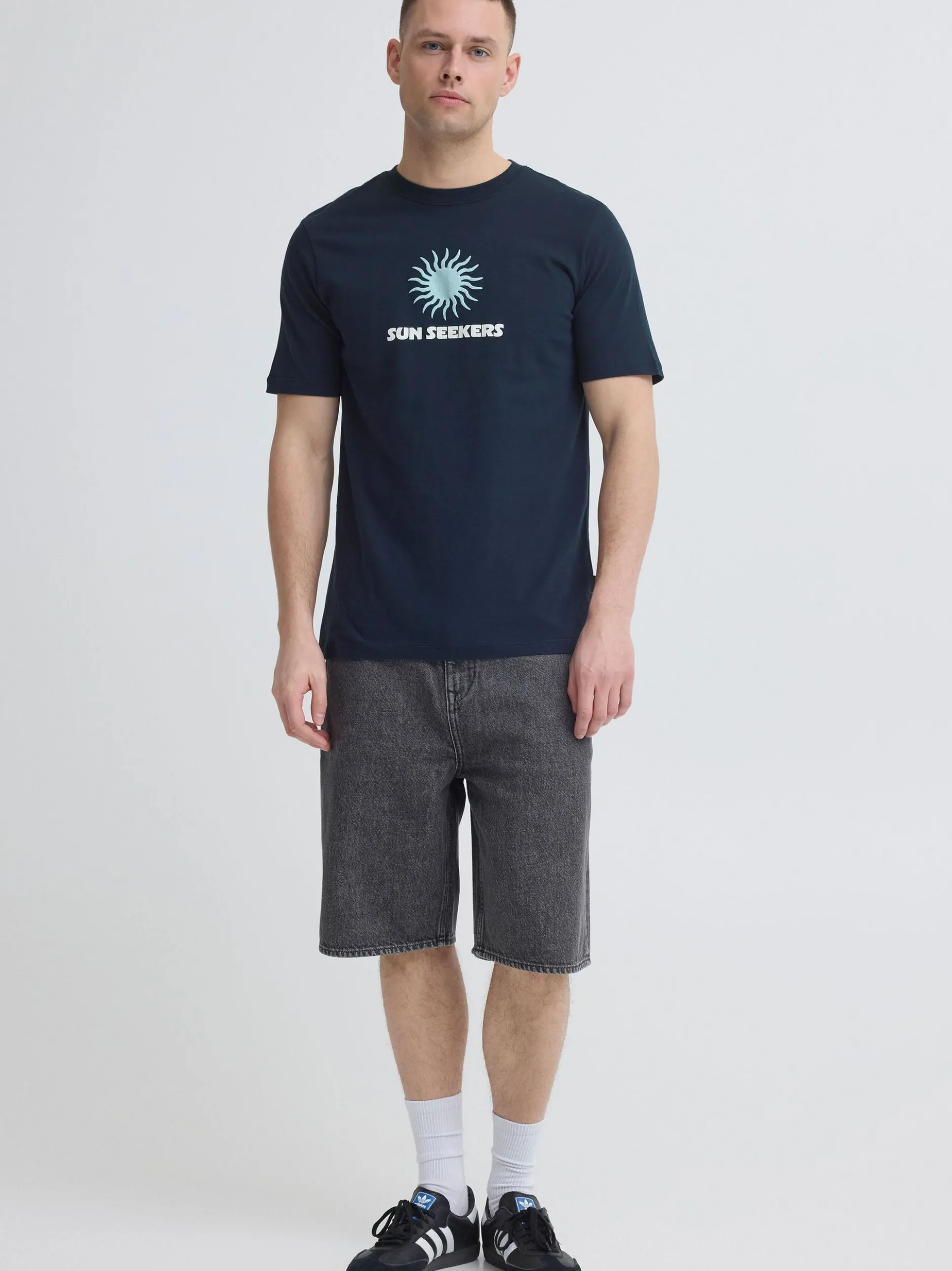 BLEND Herren Rundhalsshirt - BHKarter in blau