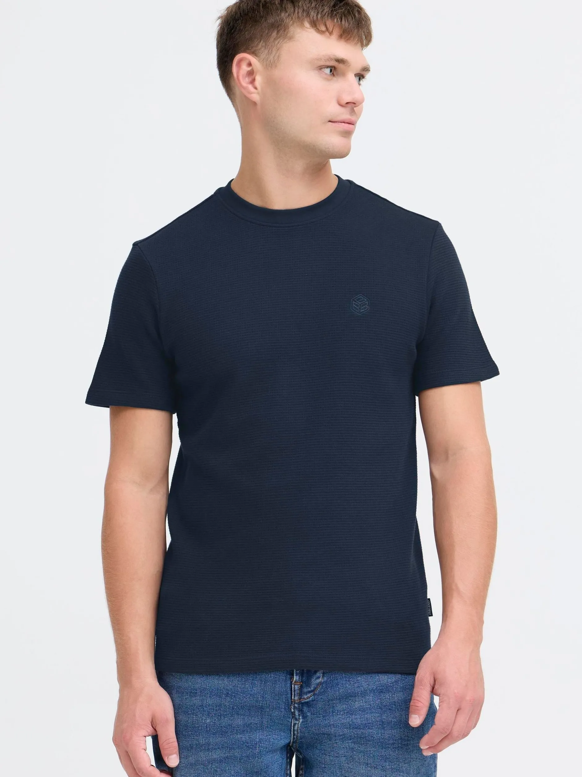 BLEND Herren Rundhalsshirt - BHFort in blau