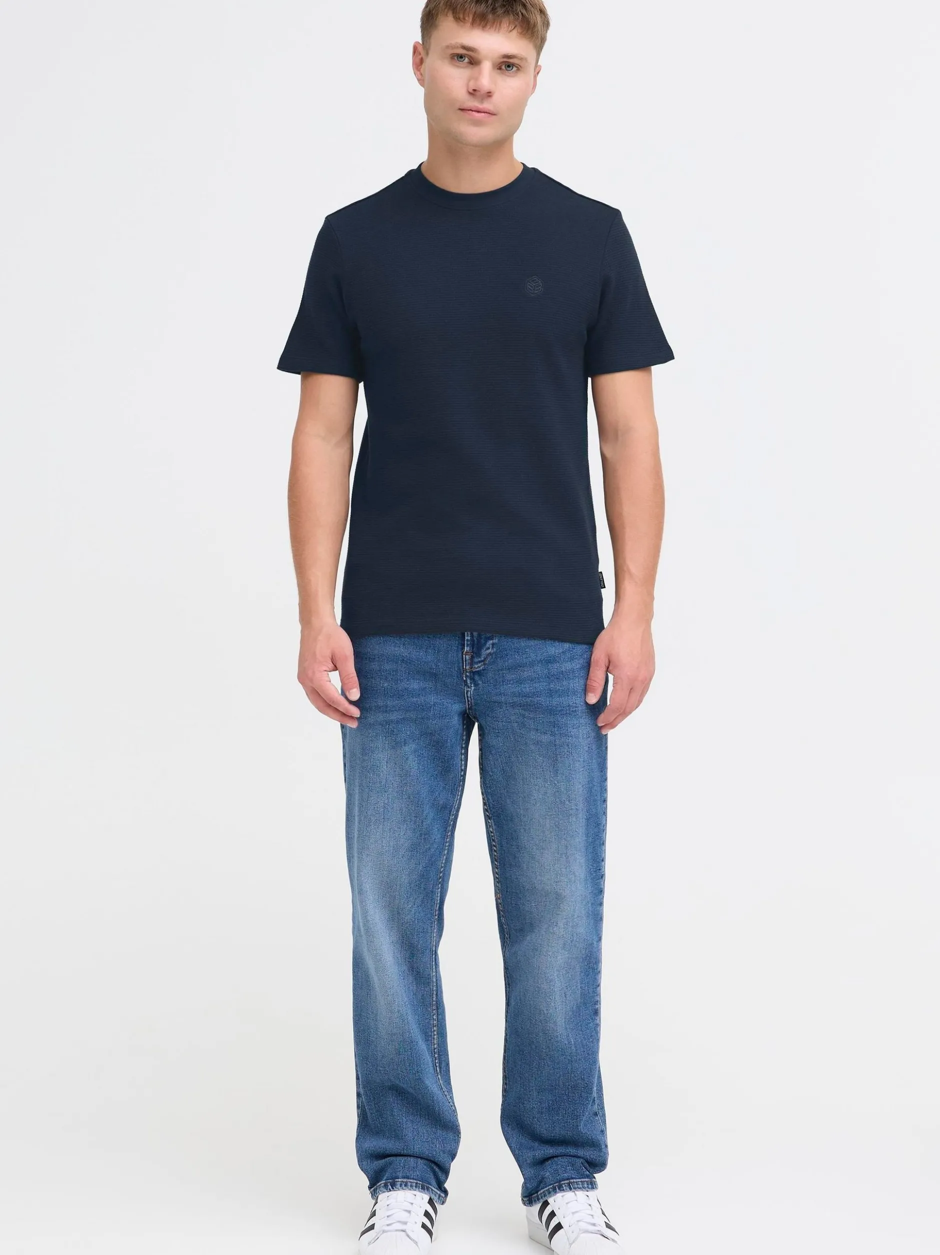 BLEND Herren Rundhalsshirt - BHFort in blau
