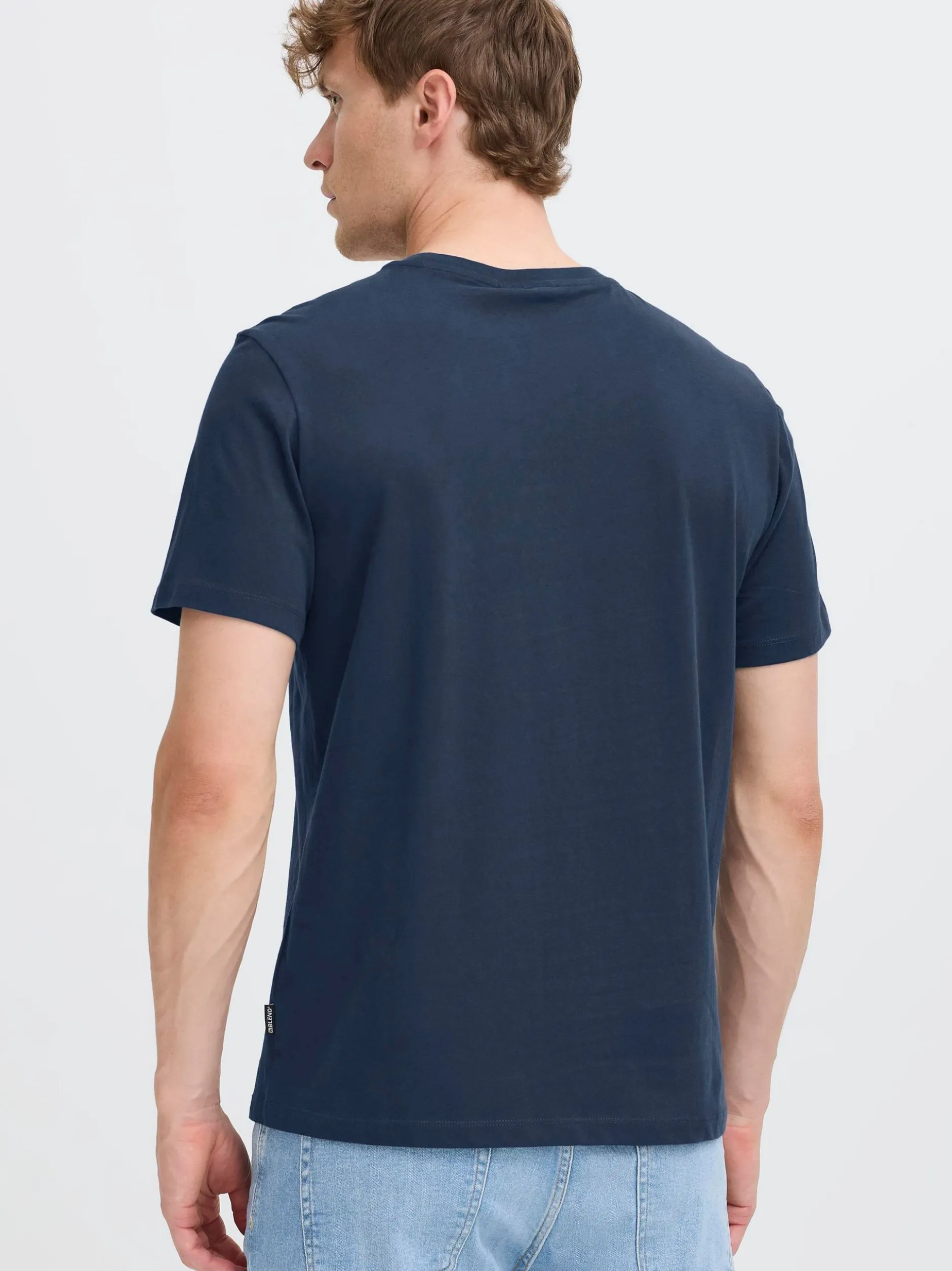 BLEND Herren Rundhalsshirt - BHEbo in blau