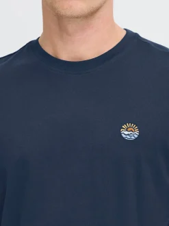 BLEND Herren Rundhalsshirt - BHEbo in blau