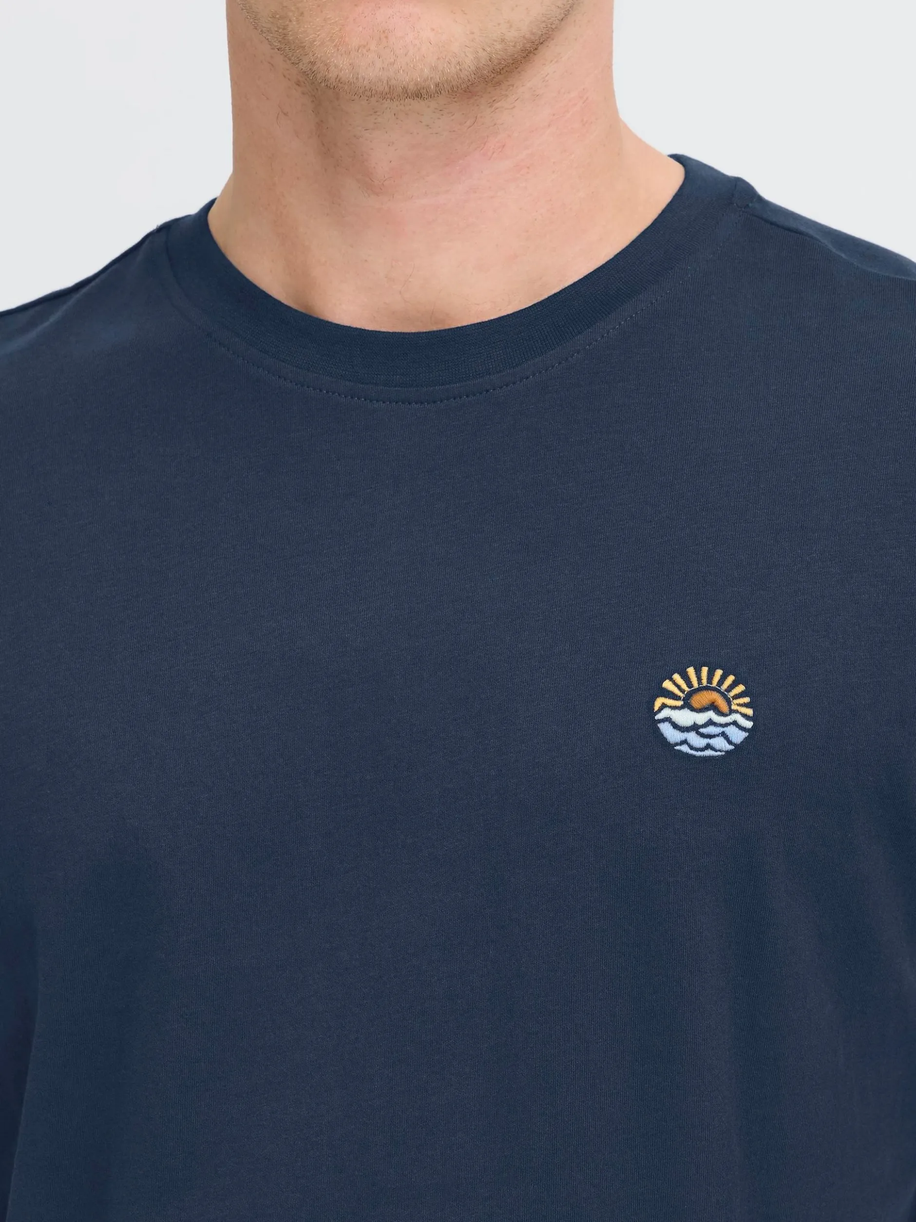 BLEND Herren Rundhalsshirt - BHEbo in blau