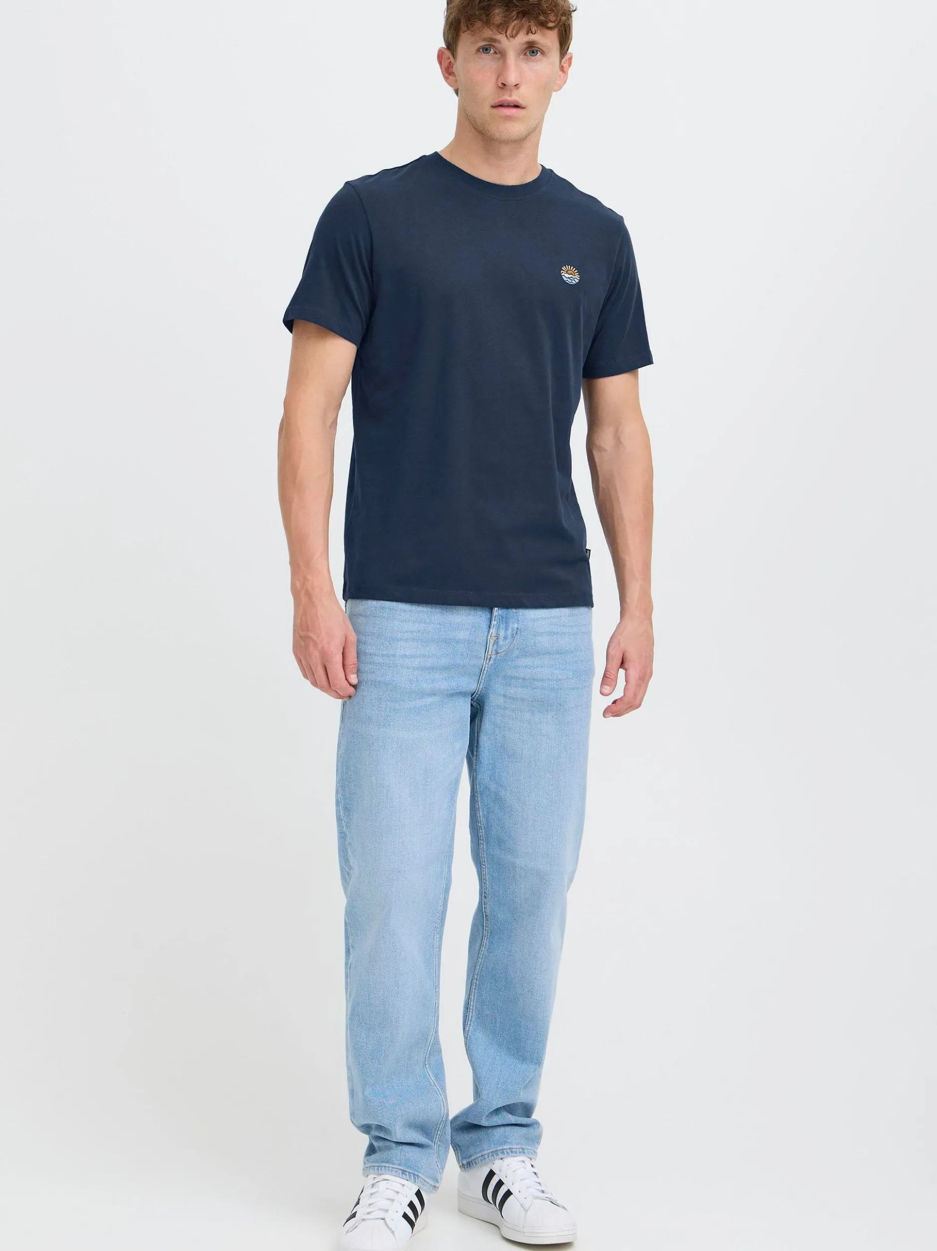 BLEND Herren Rundhalsshirt - BHEbo in blau