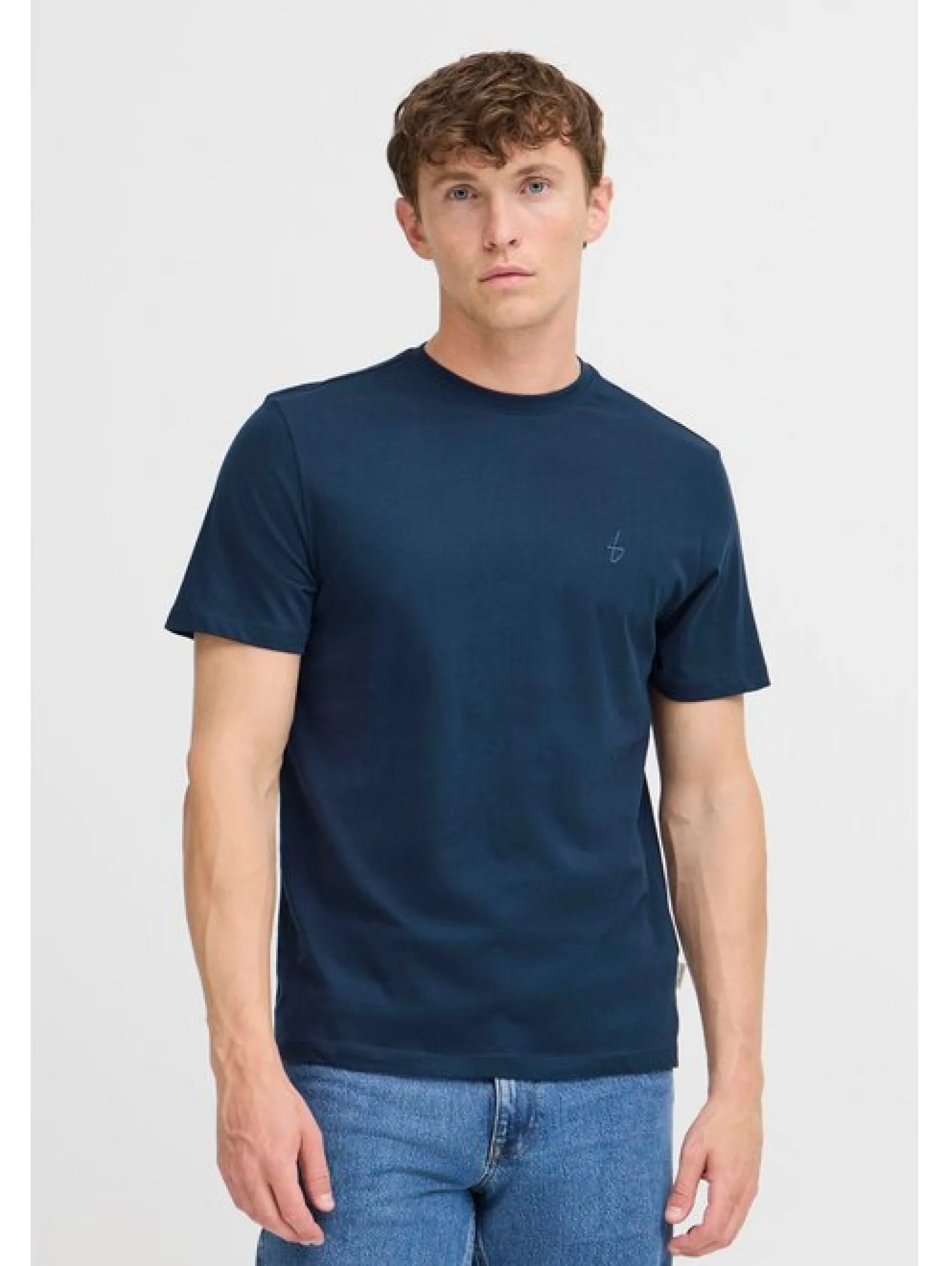 BLEND Herren Rundhalsshirt - BHEbal 2er-Pack in blau