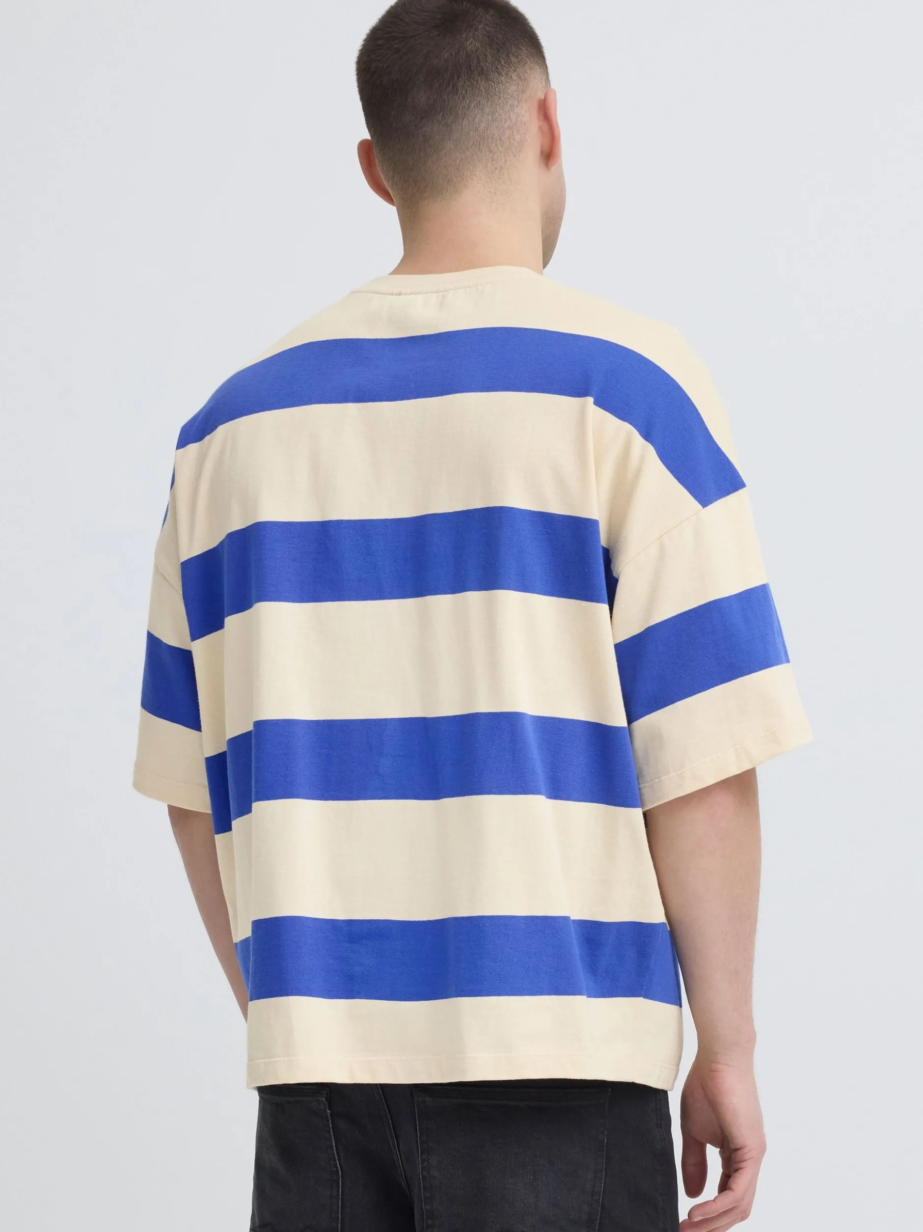 BLEND Herren Rundhalsshirt - BHKaveh in blau