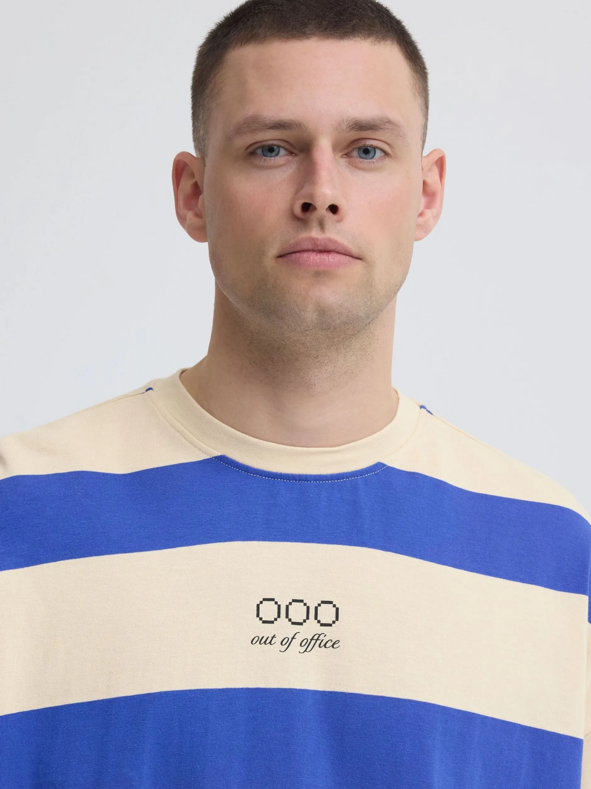 BLEND Herren Rundhalsshirt - BHKaveh in blau