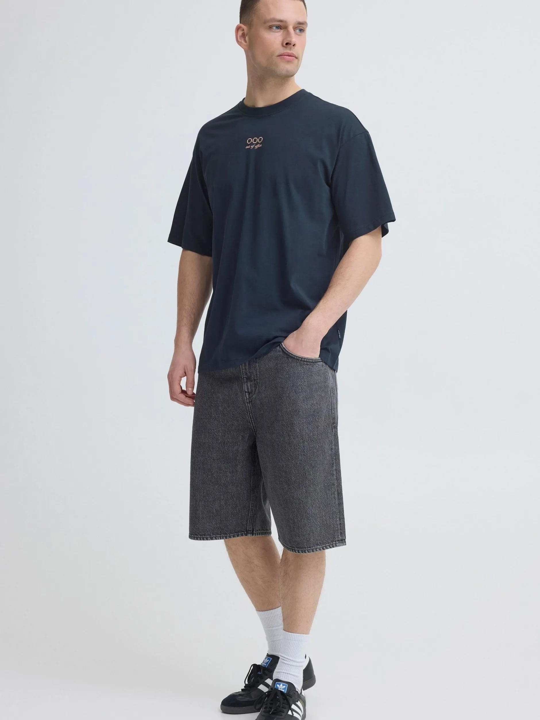 BLEND Herren Rundhalsshirt - BHKyle in blau