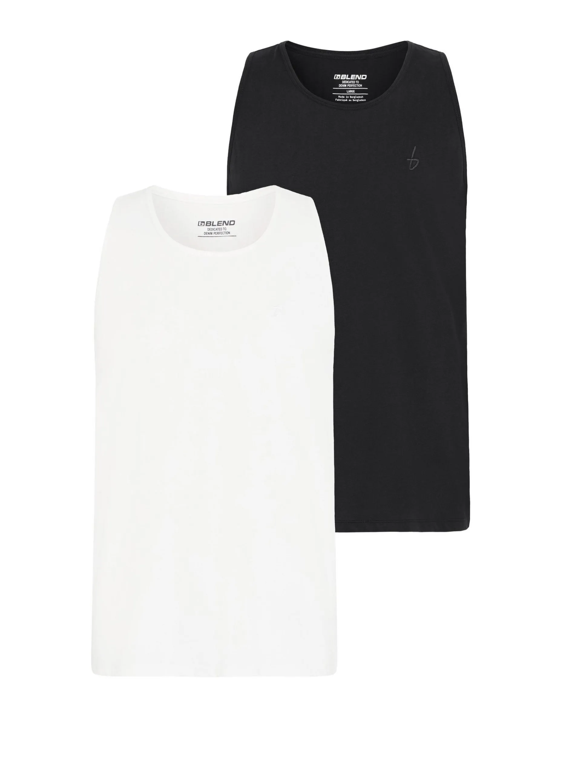 BLEND Herren Rundhalsshirt - BHEbil 2er-Pack in weiß