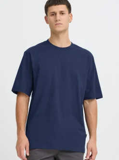 BLEND Herren Rundhalsshirt - BHStea in blau