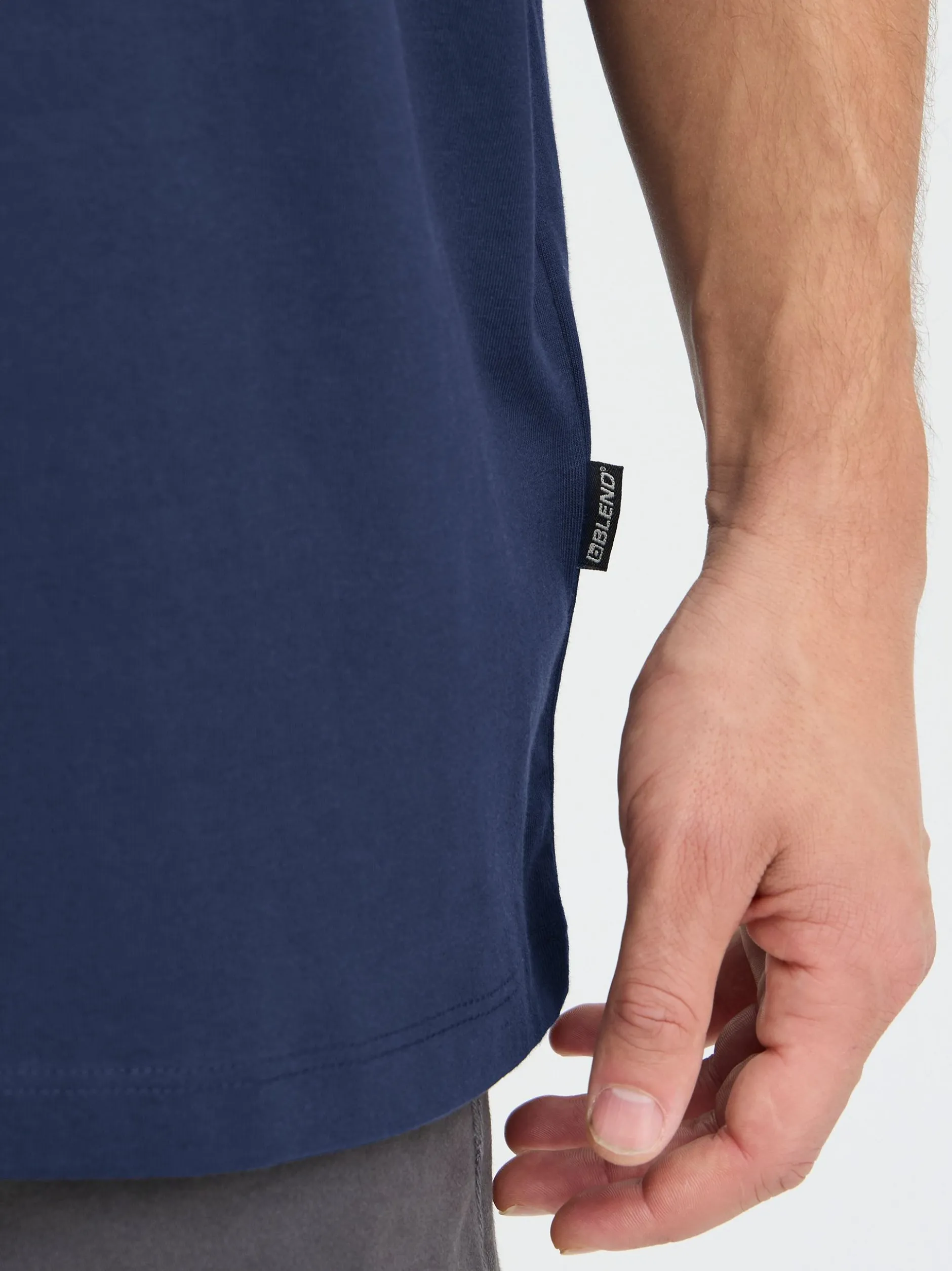 BLEND Herren Rundhalsshirt - BHStea in blau