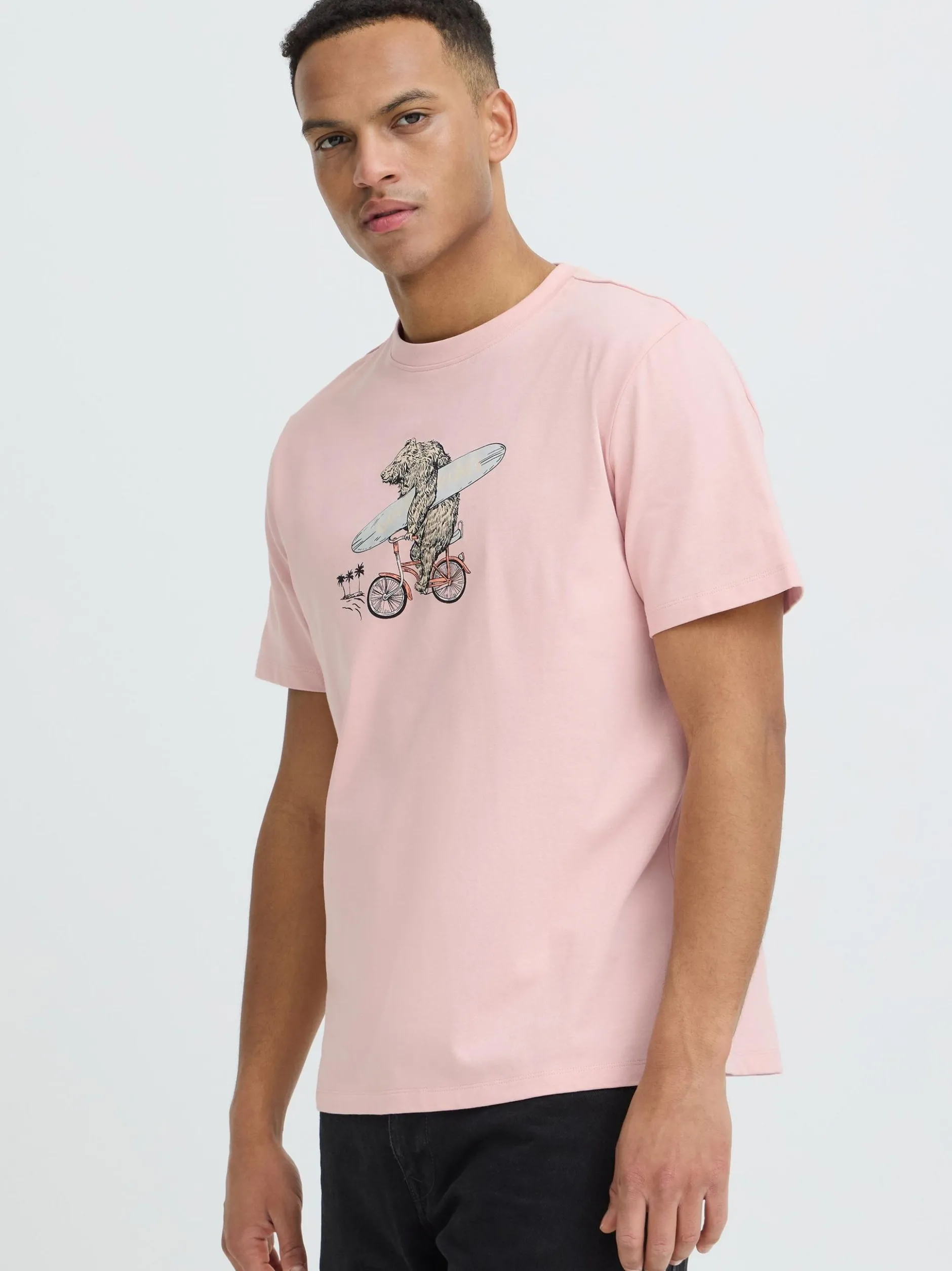 BLEND Herren Rundhalsshirt - BHKarsten in rosa