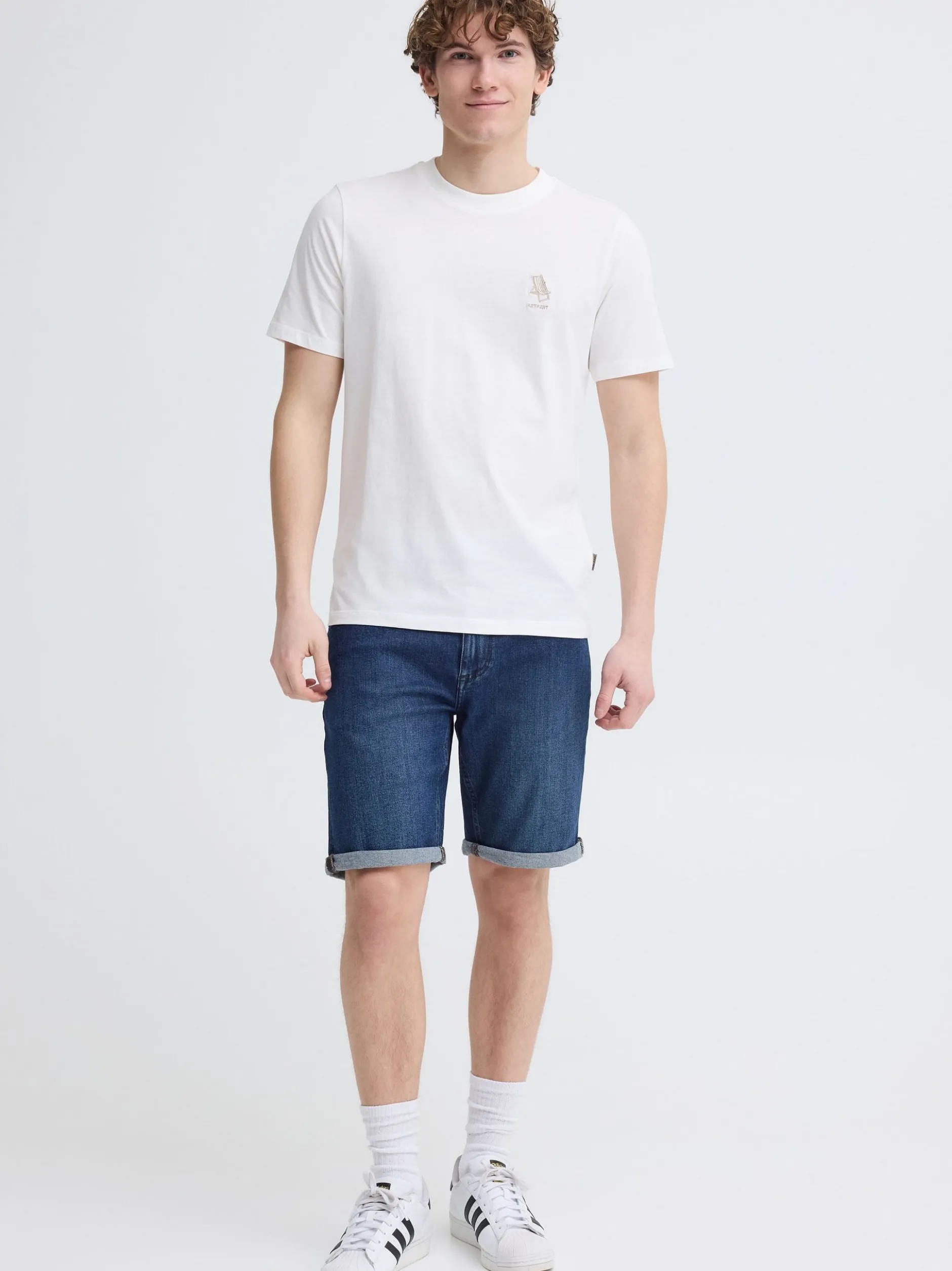 BLEND Herren Rundhalsshirt - BHJeppe in weiß