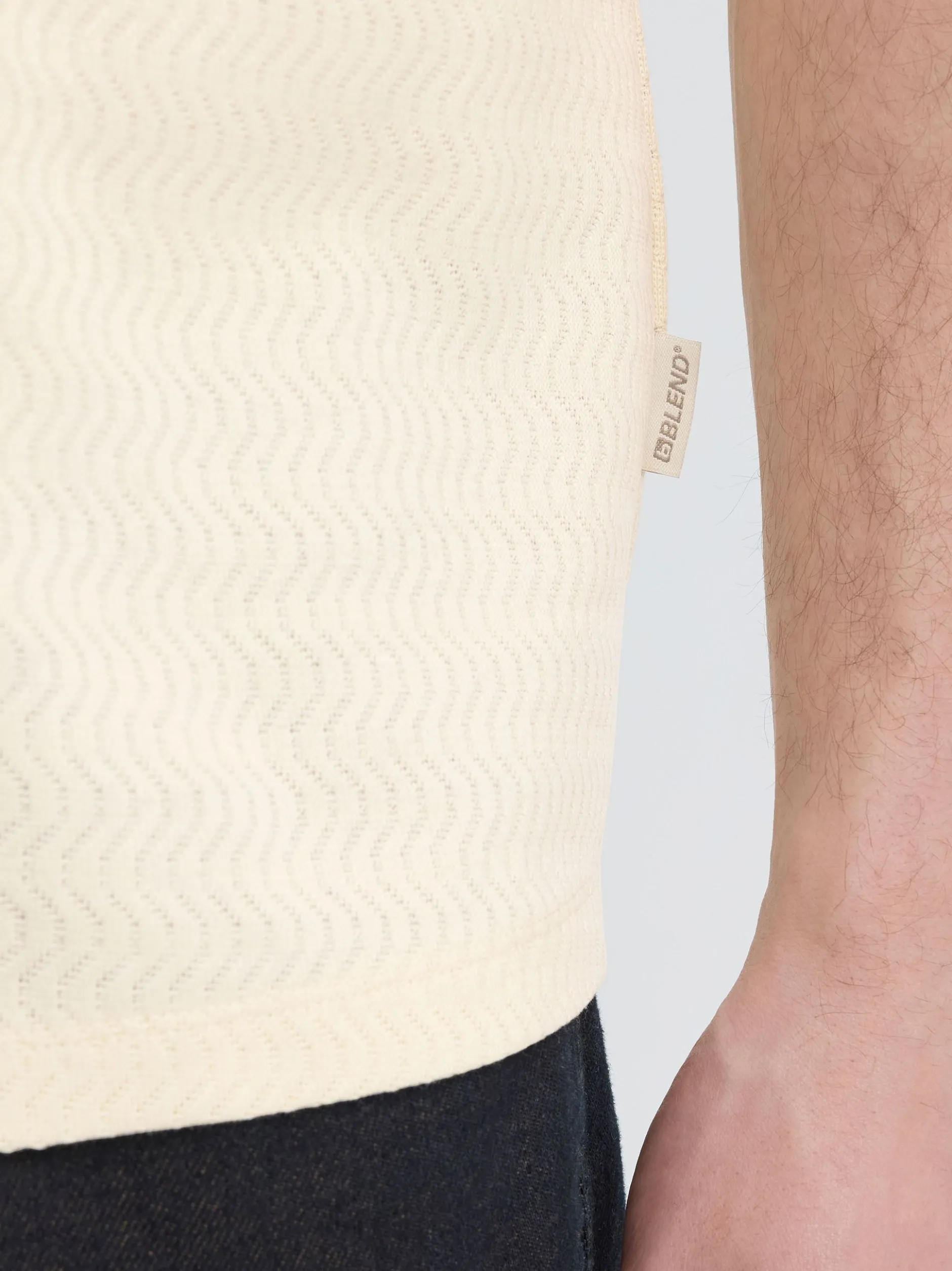 BLEND Herren Rundhalsshirt - BHEswin in beige