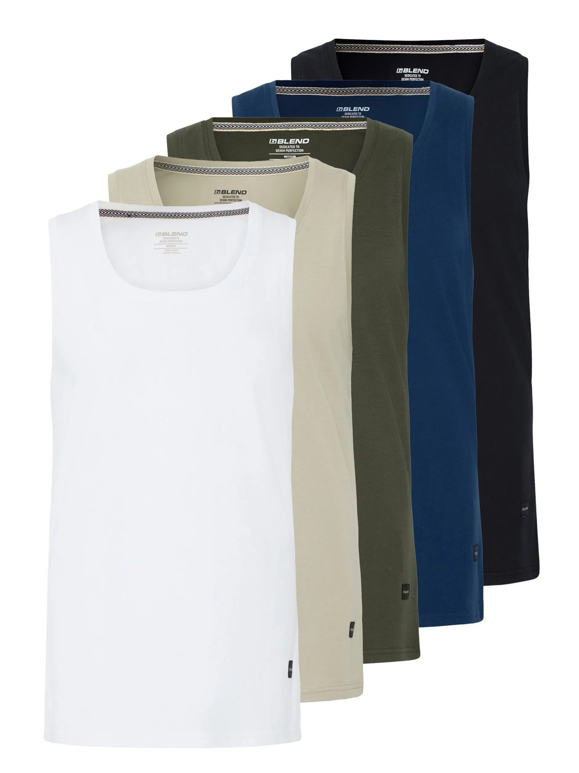 BLEND Herren Rundhalsshirt - BHKris 5er-Pack in mehrfarbig