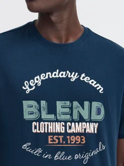 BLEND Herren Rundhalsshirt - BHBenop 2er-Pack in blau