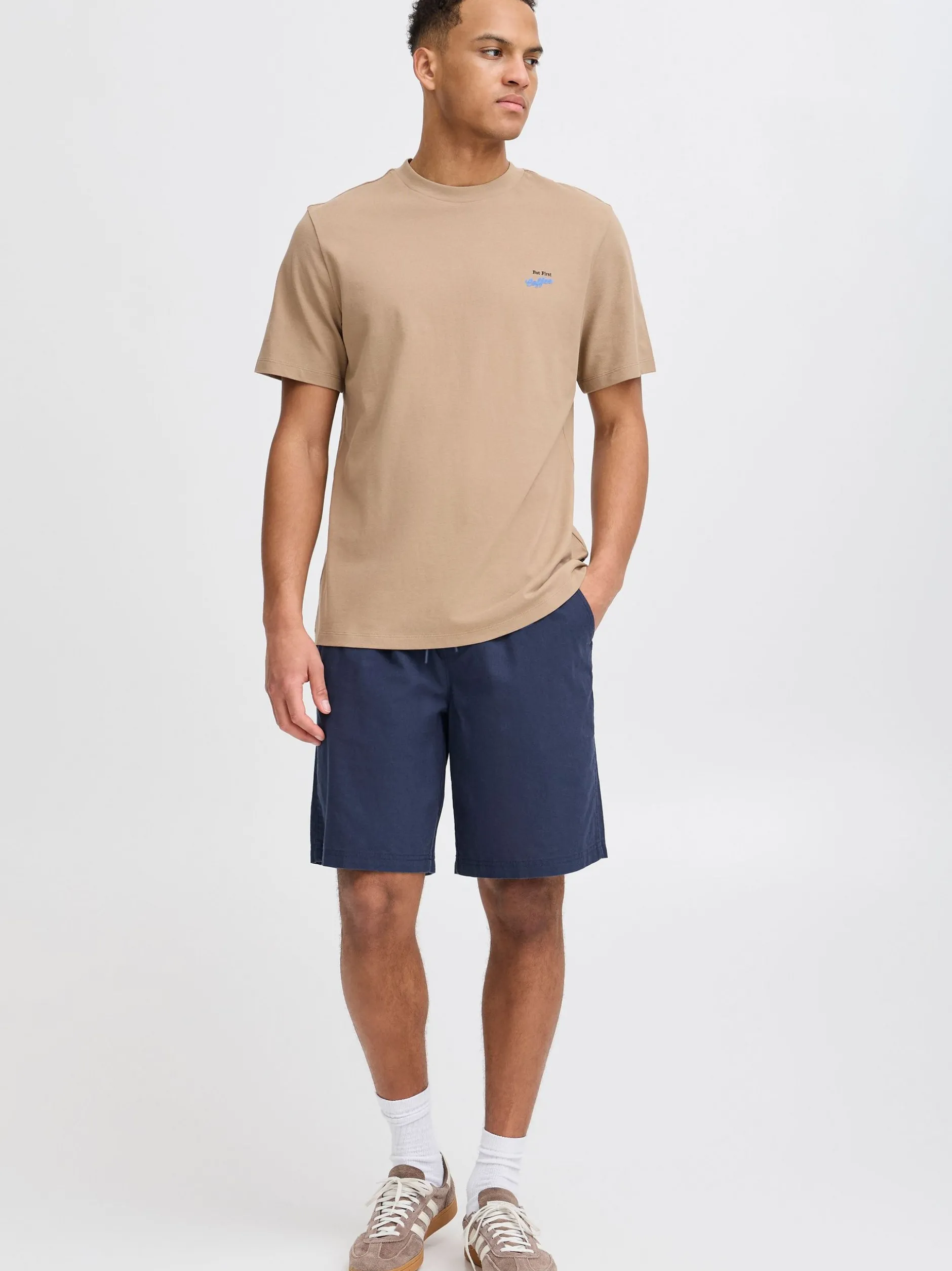 BLEND Herren Shorts - BHBay Linen in blau