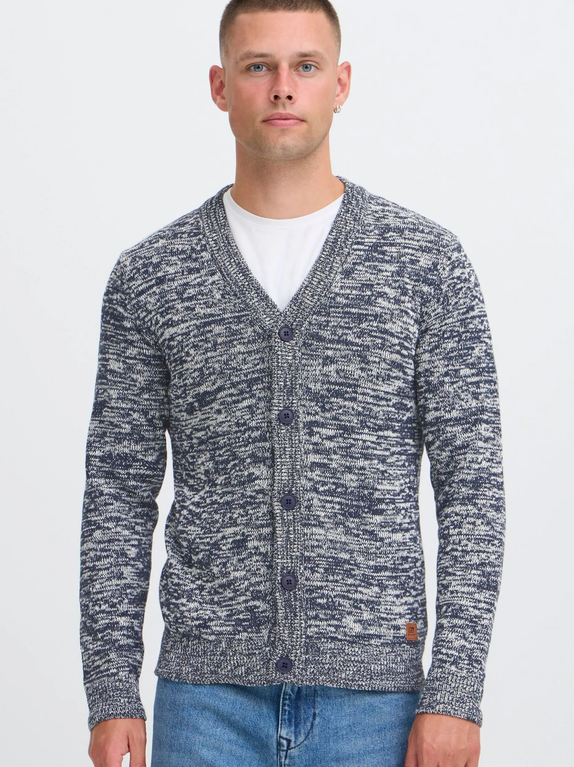 BLEND Herren Strickjacke - BHDamon in blau