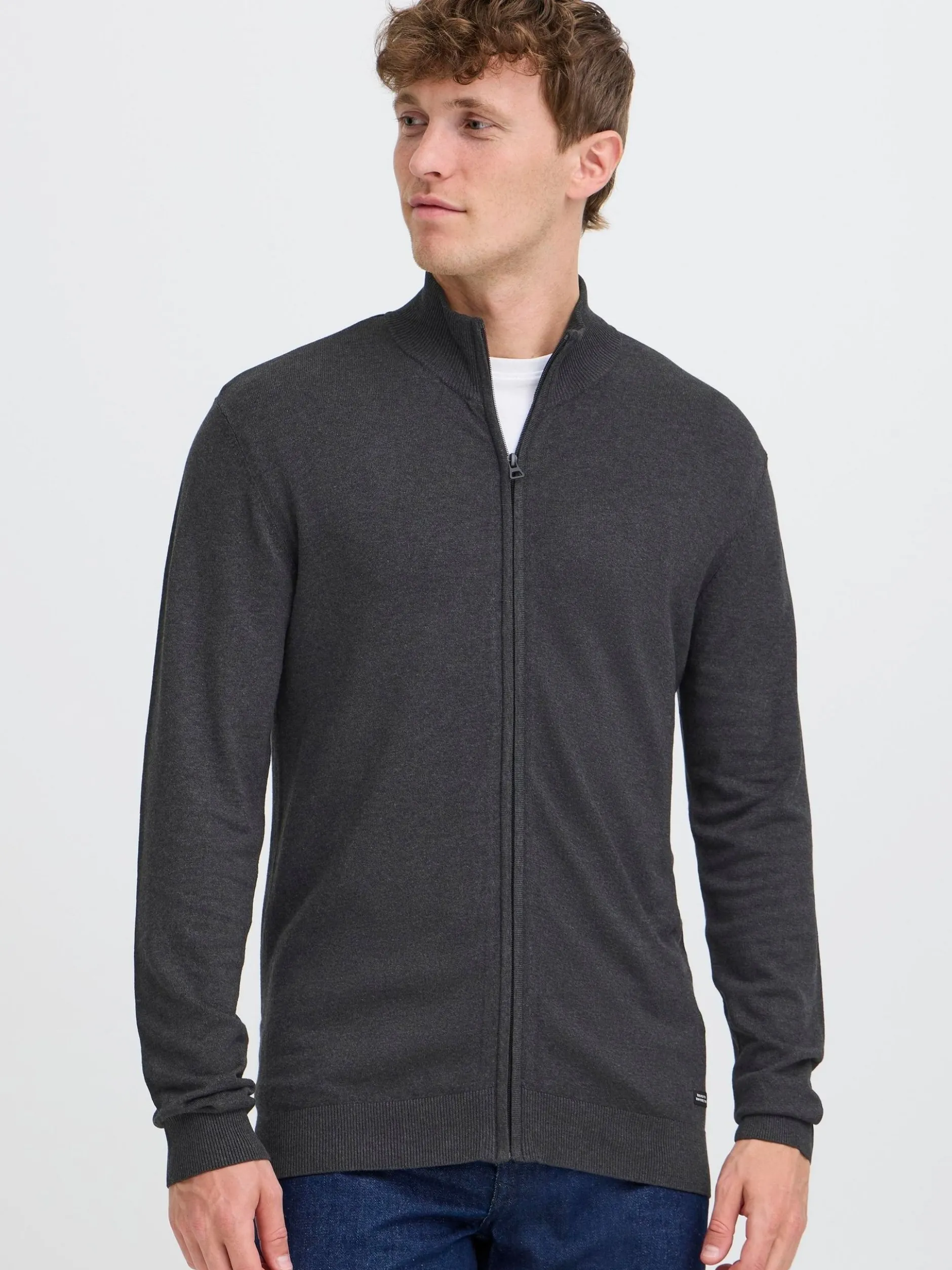 BLEND Herren Strickjacke - BHWebe in anthrazit