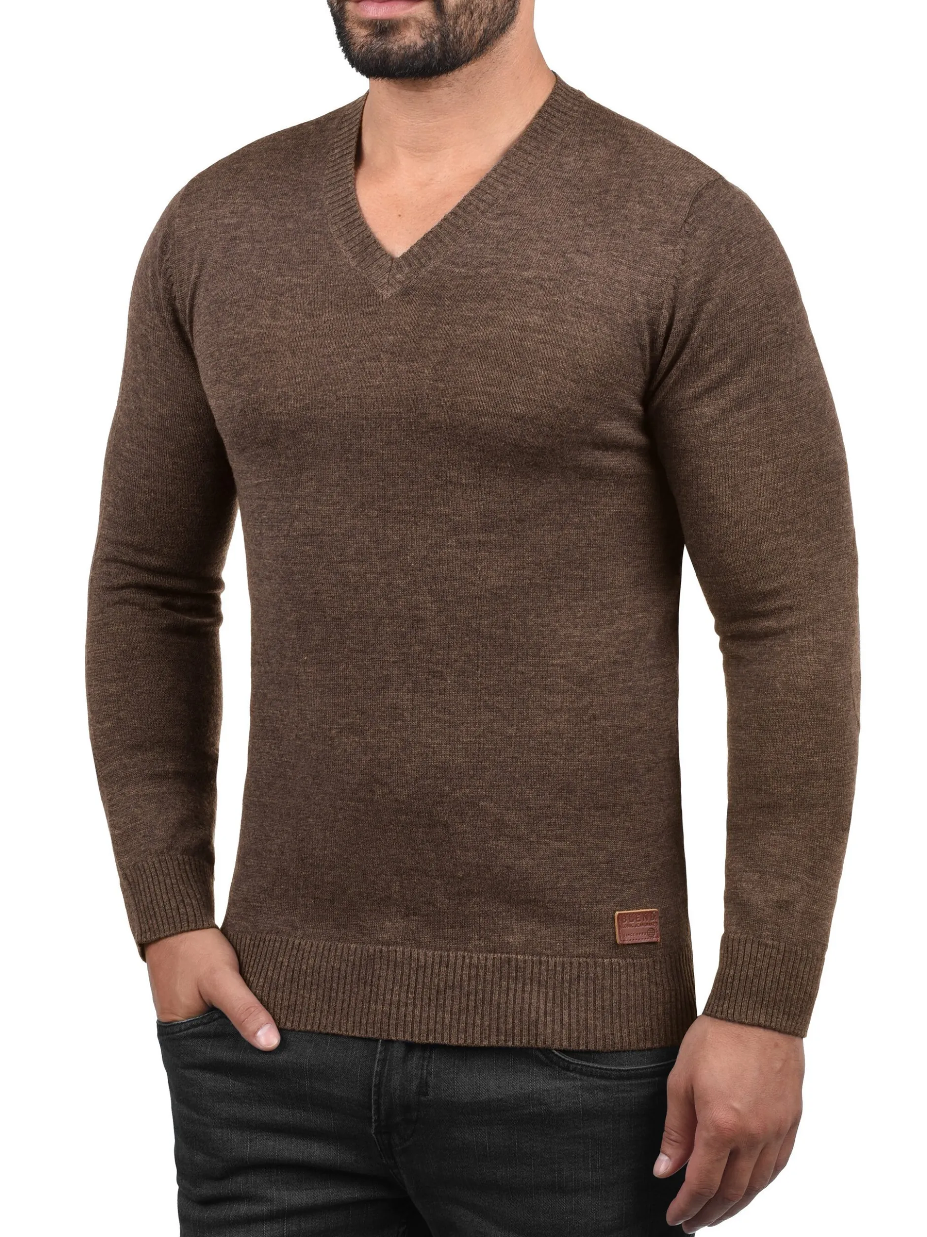 BLEND Herren Strickpullover - BHLasse in mocca