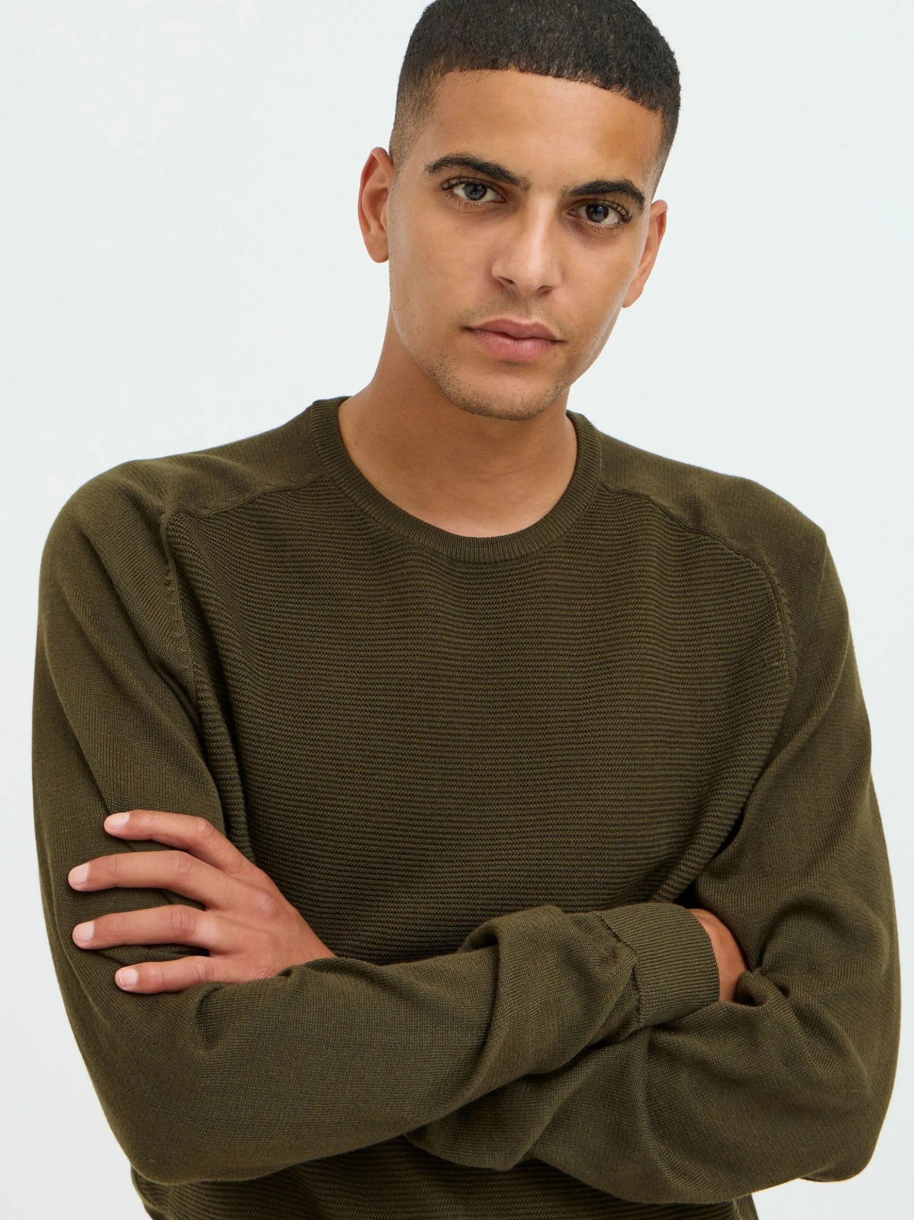 BLEND Herren Strickpullover in grün