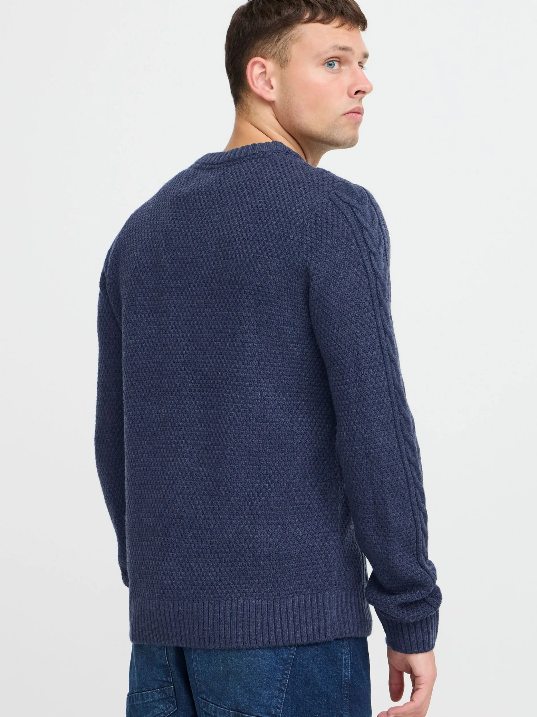BLEND Herren Strickpullover - BHPullover in blau