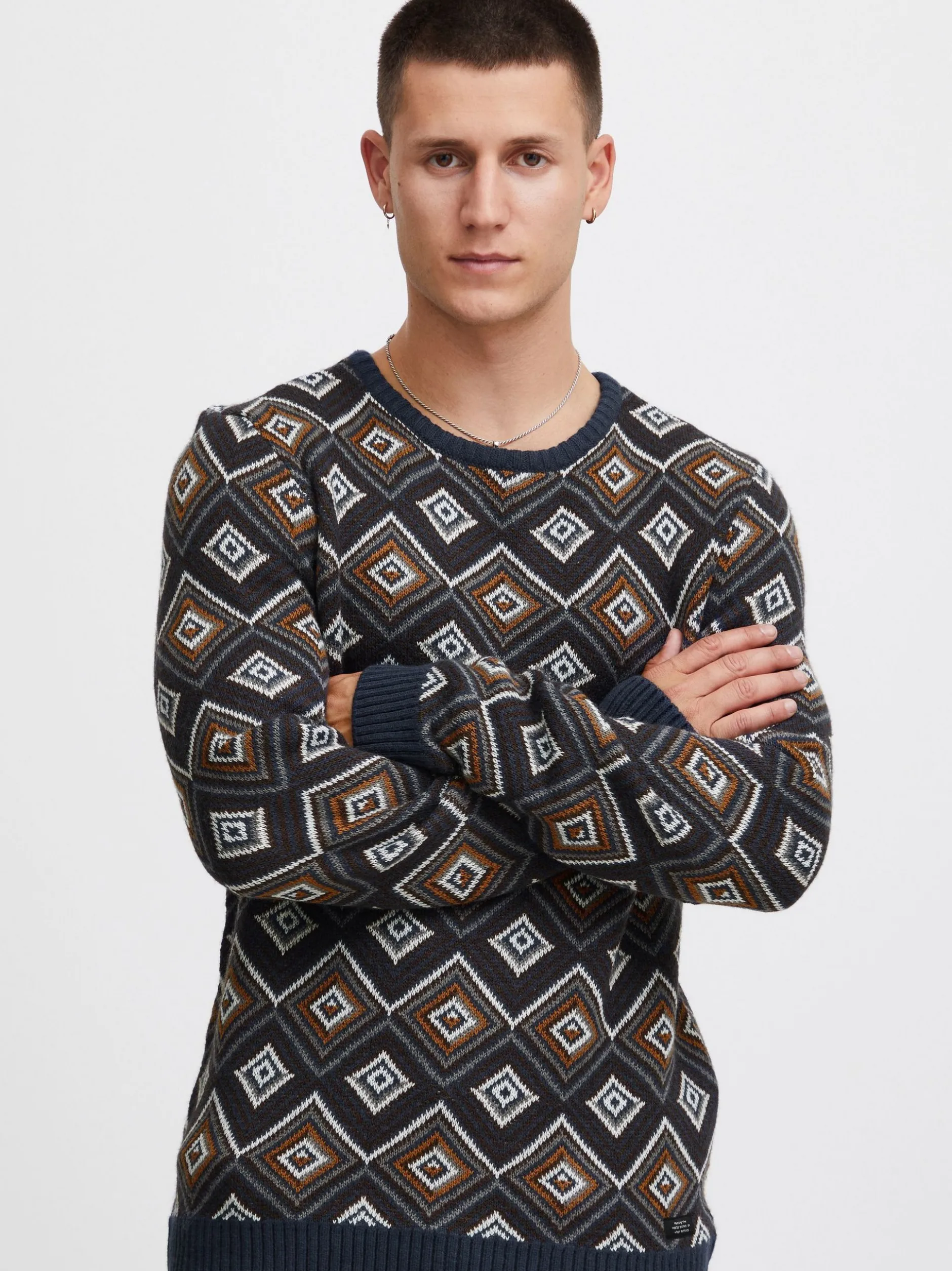 BLEND Herren Strickpullover - BHPullover in blau