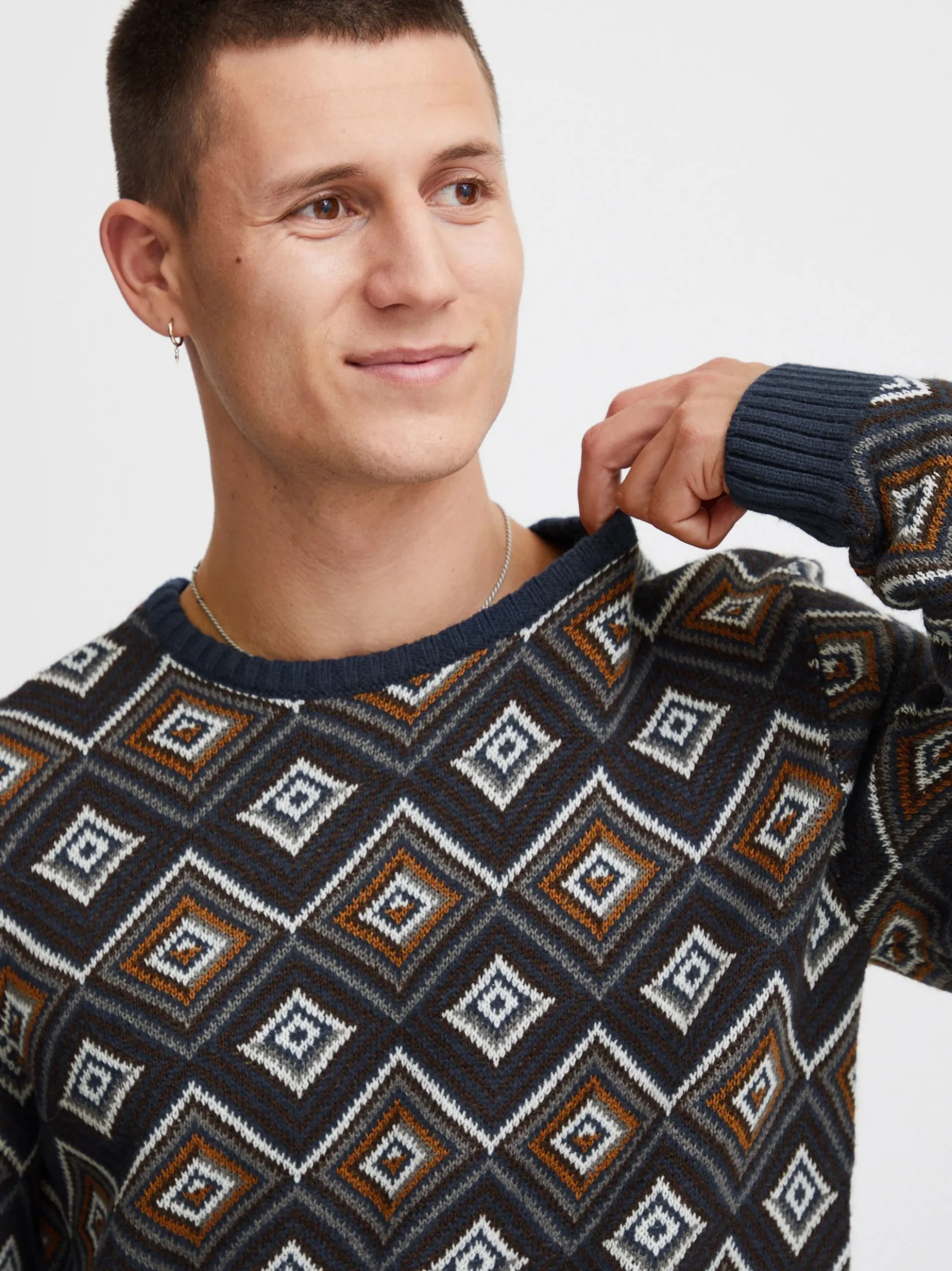 BLEND Herren Strickpullover - BHPullover in blau