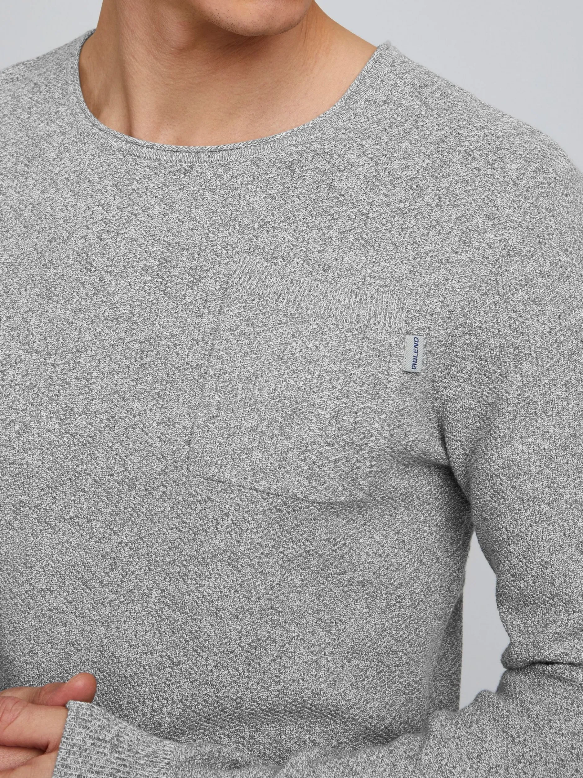 BLEND Herren Strickpullover - bhpullover in grau
