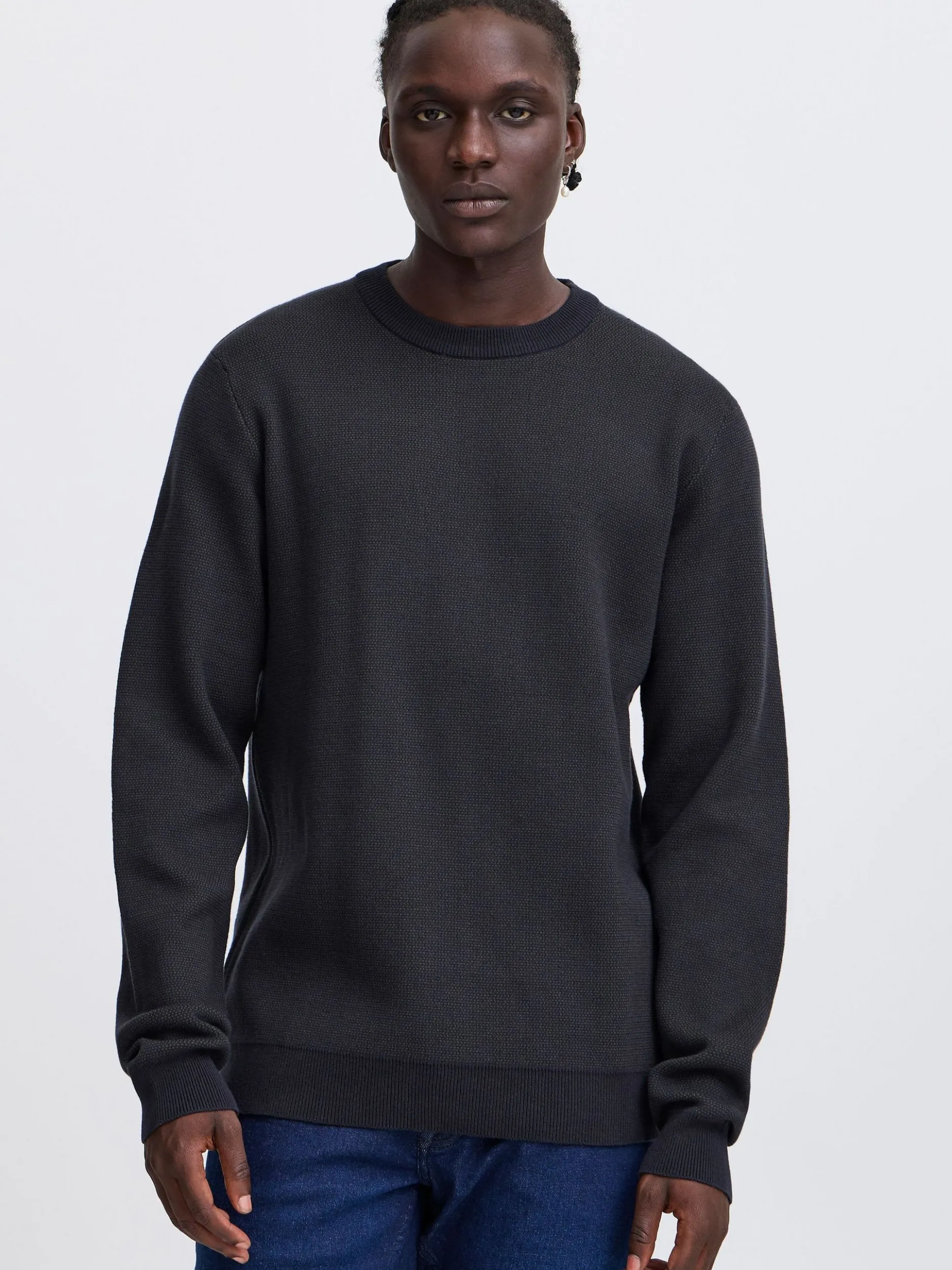BLEND Herren Strickpullover in schwarz