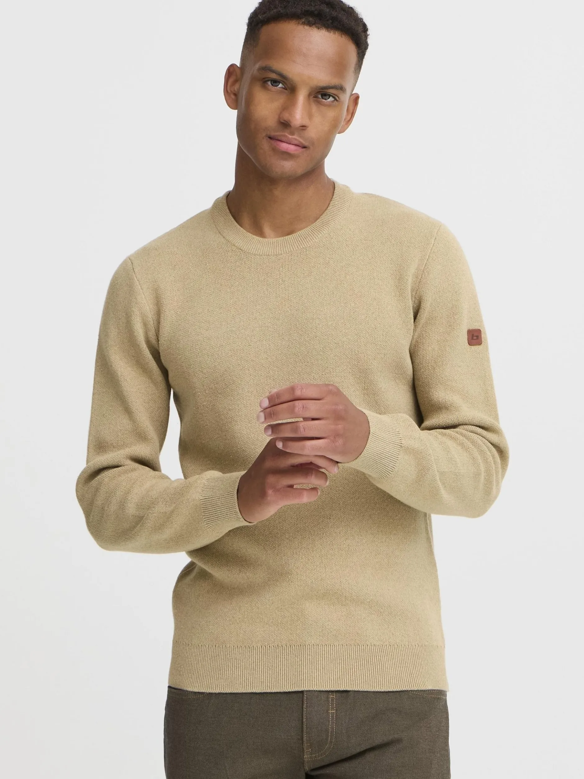 BLEND Herren Strickpullover - BHFintano in beige