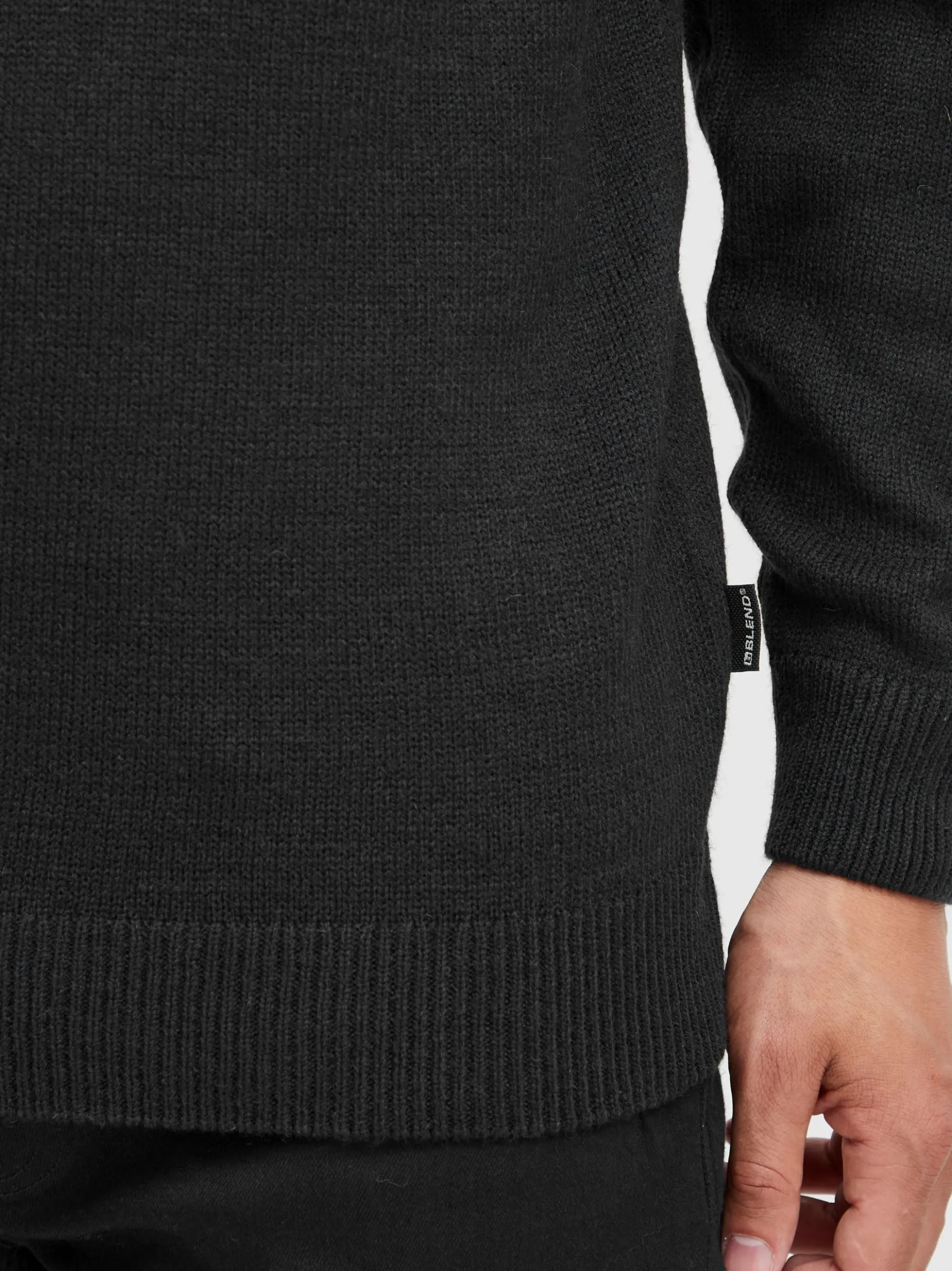BLEND Herren Strickpullover - BHPullover in schwarz