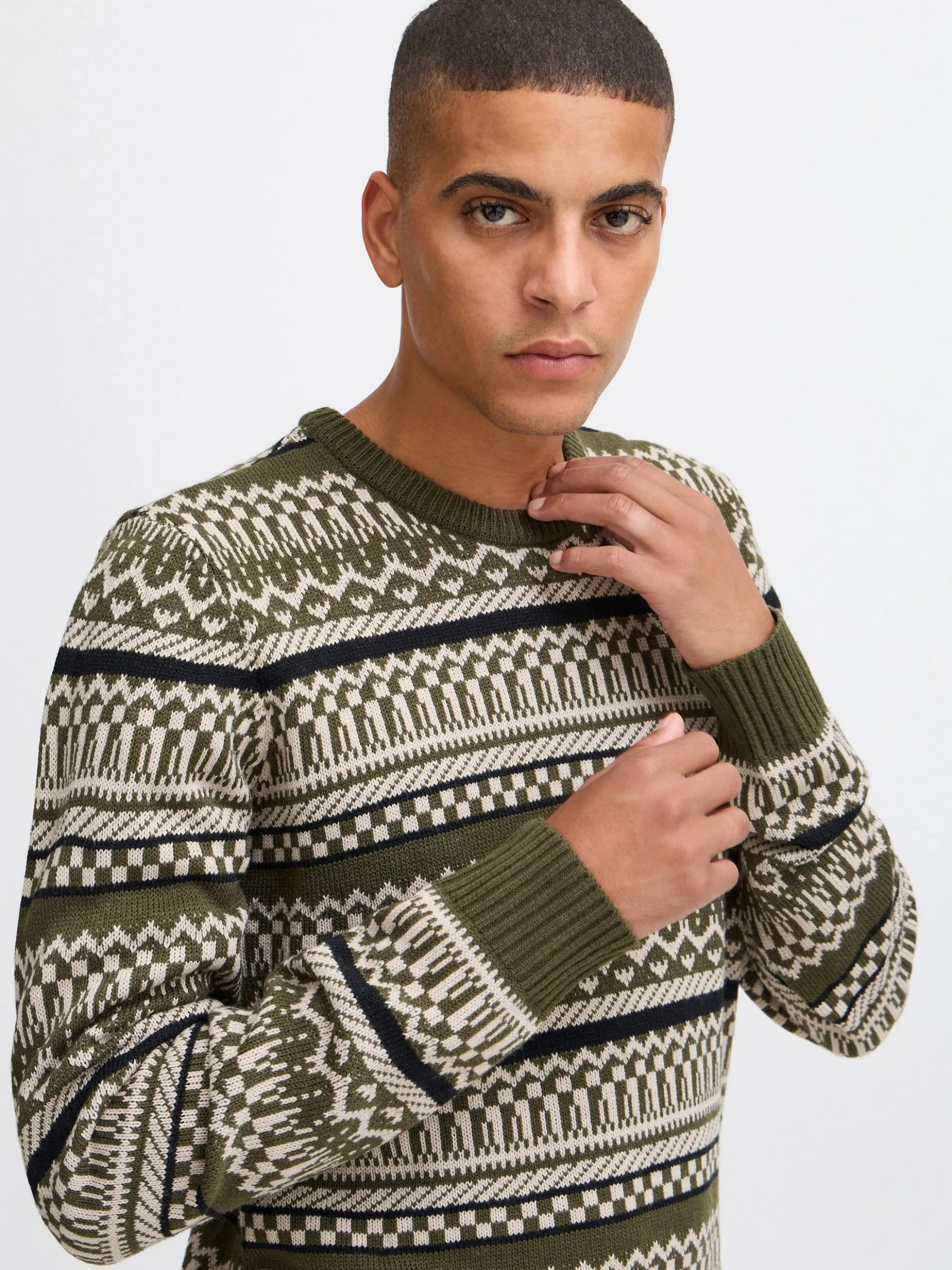BLEND Herren Strickpullover - BHPullover in grün